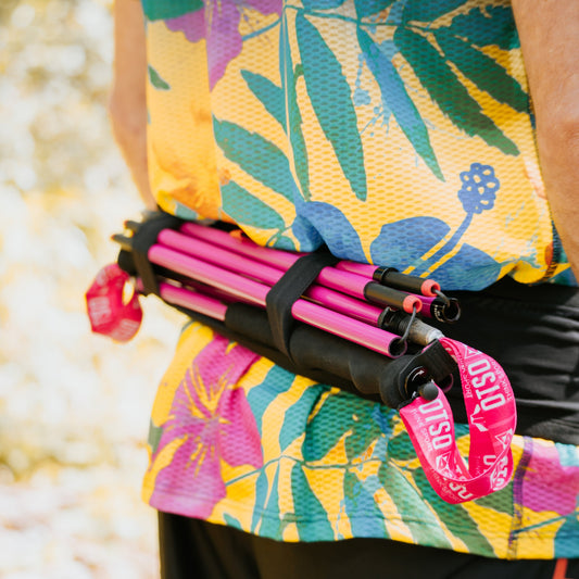 OTSO Ultraleichte faltbare Carbonstöcke für Trailrunning und Trekking - Pink – Produktansicht