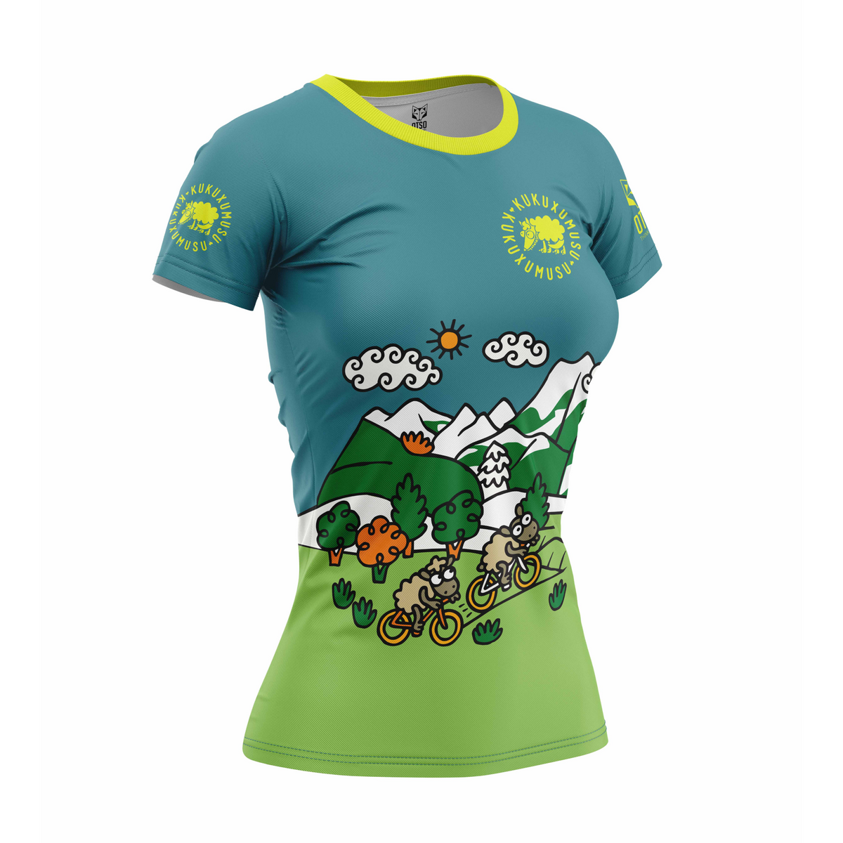 OTSO Damen Kurzarm-Funktionsshirt - Kukuxumusu Bike – Produktansicht