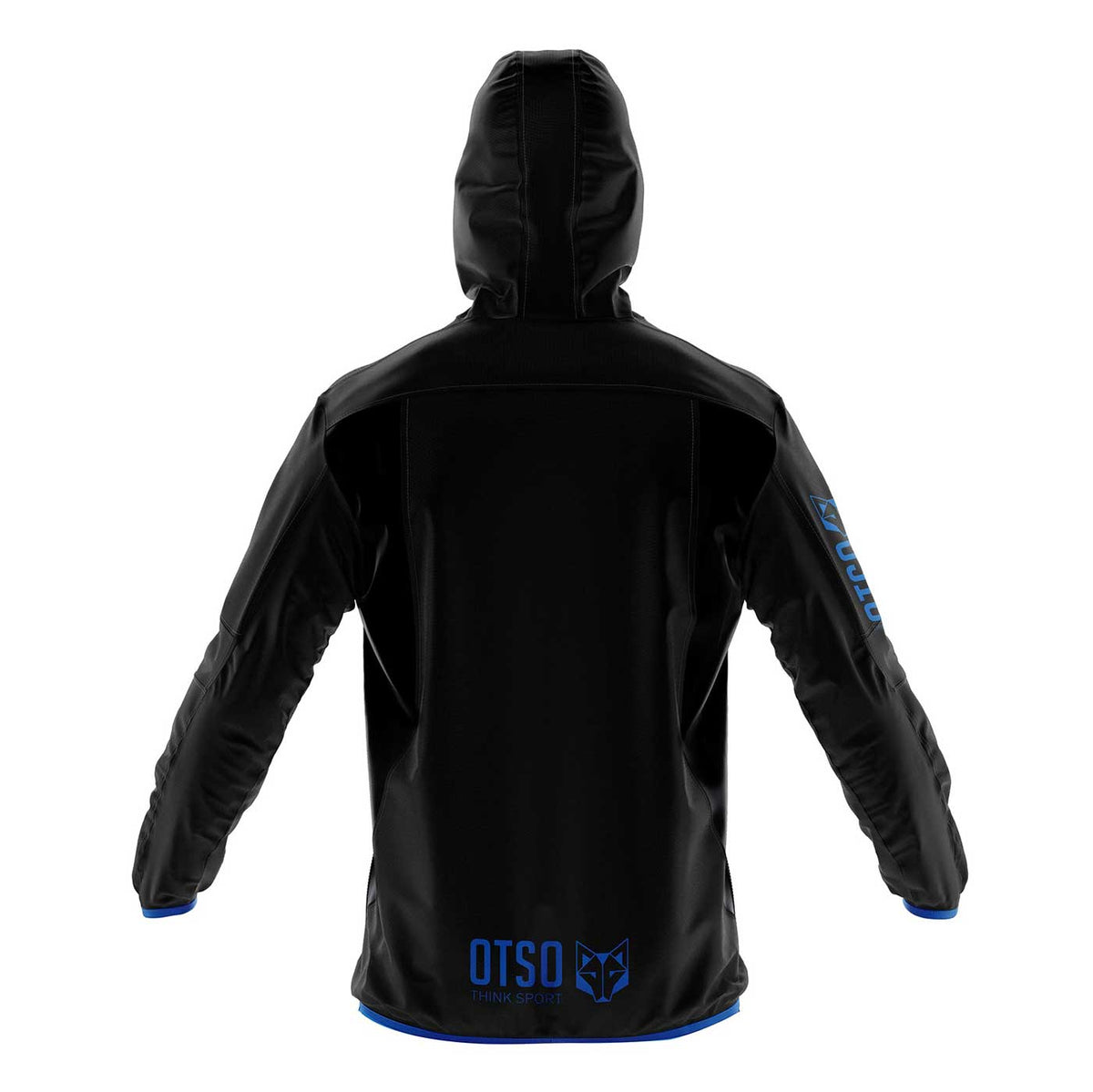 OTSO Wasserdichte Laufjacke - Black & Royal Blue – Produktansicht 2
