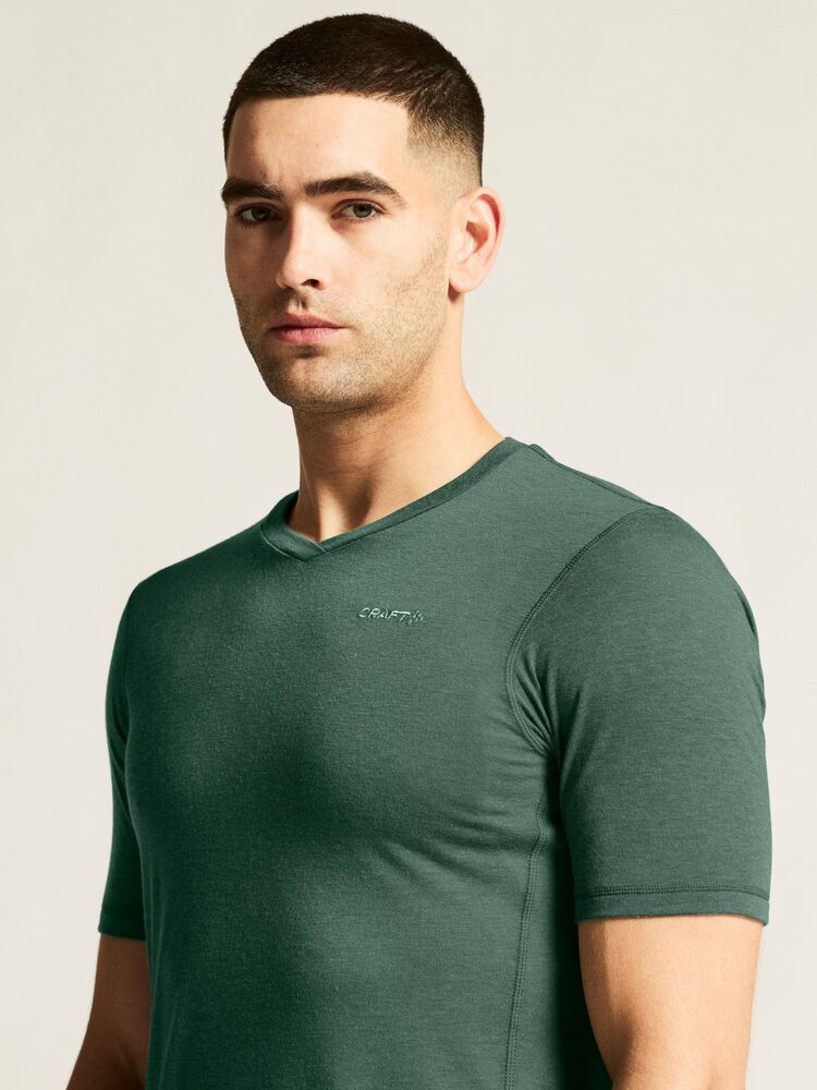 Everyday Wool Ss Tee M von Craft – North/Melange