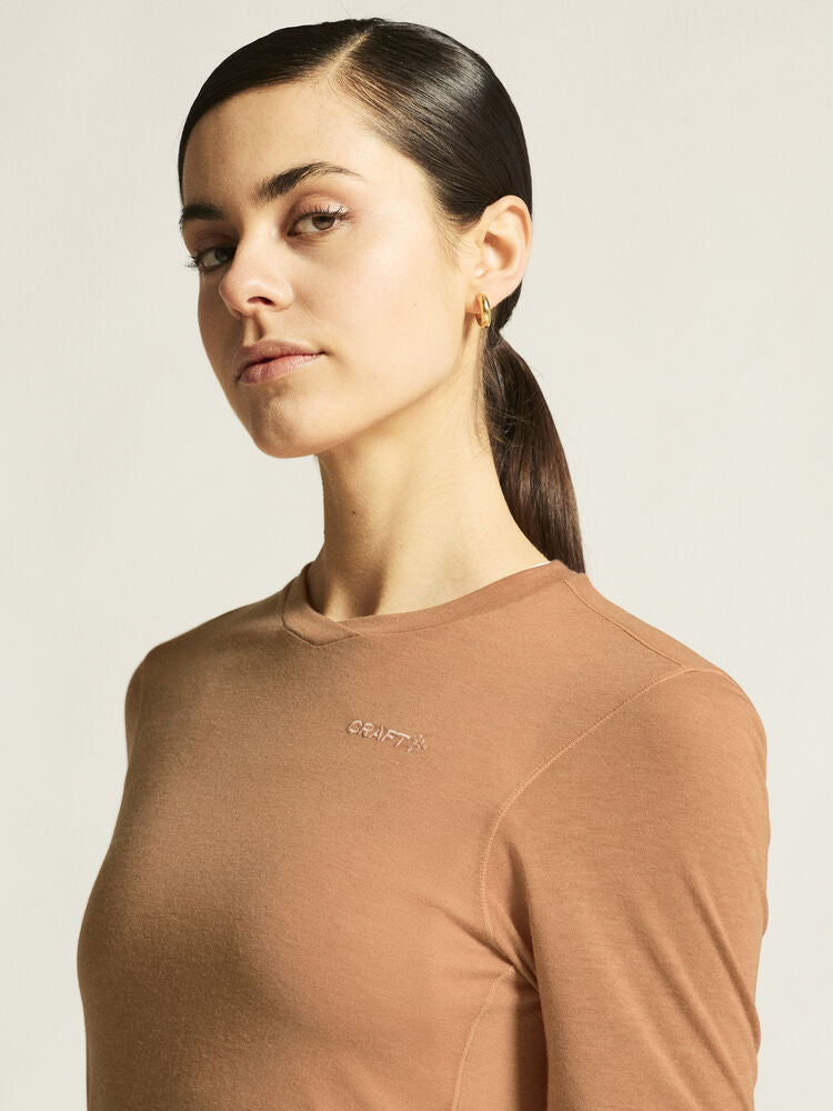 Everyday Wool Ss Tee W von Craft – Syrup/Melange