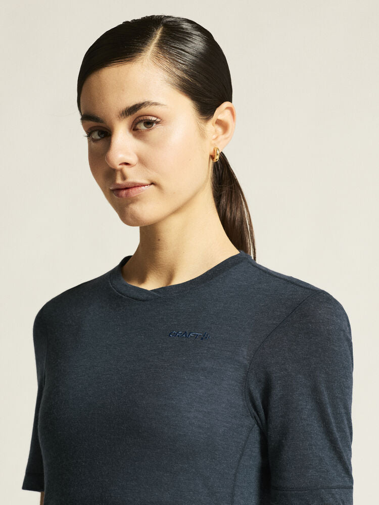 Everyday Wool Ss Tee W von Craft – Syrup/Melange