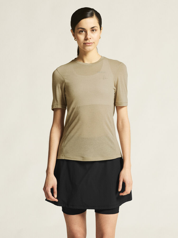 Everyday Wool Ss Tee W von Craft – Syrup/Melange