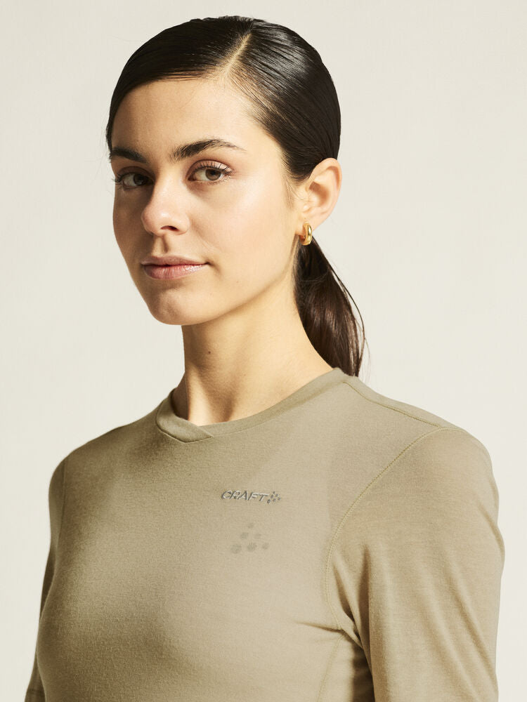 Everyday Wool Ss Tee W von Craft – Syrup/Melange