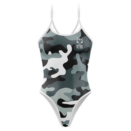 OTSO Damen Badeanzug - Camo Grey – Produktansicht