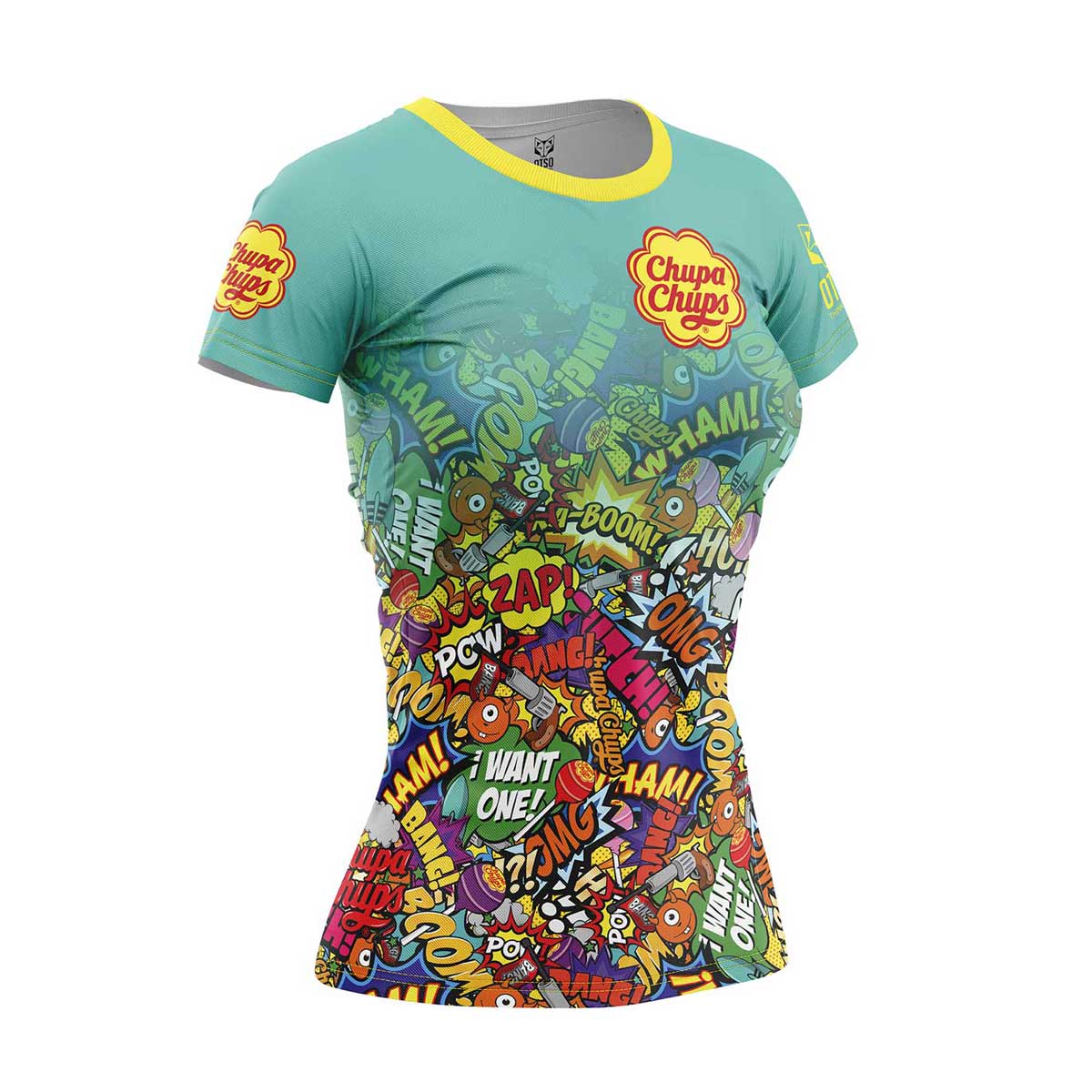 OTSO Damen Kurzarm-Funktionsshirt - Chupa Chups Comic – Produktansicht