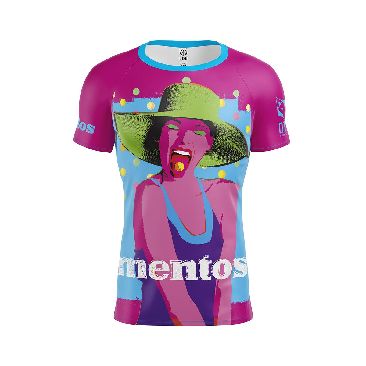 OTSO Herren Kurzarm-Funktionsshirt - Mentos Hat Girl – Produktansicht