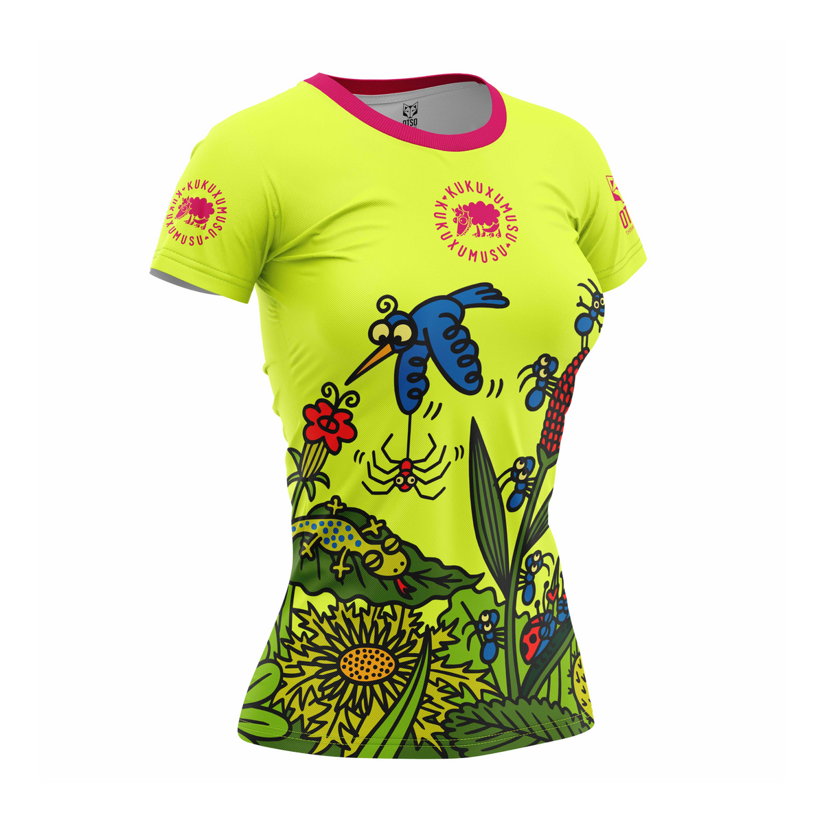 OTSO Damen Kurzarm-Funktionsshirt - Kukuxumusu Forest – Produktansicht