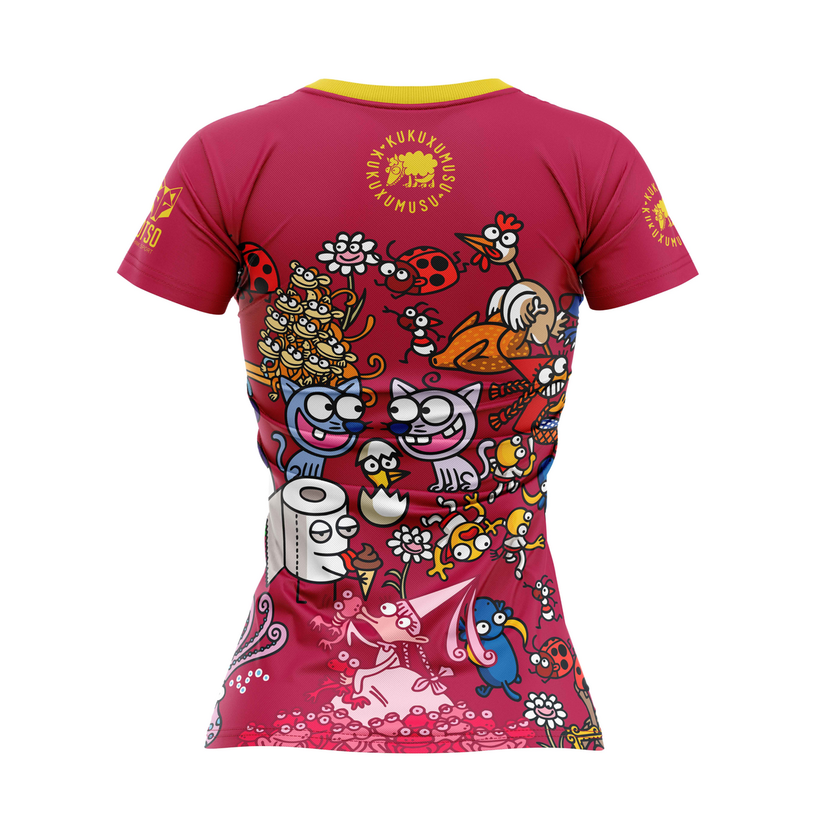 OTSO Damen Kurzarm-Funktionsshirt - Kukuxumusu Mix Kuku – Produktansicht 2