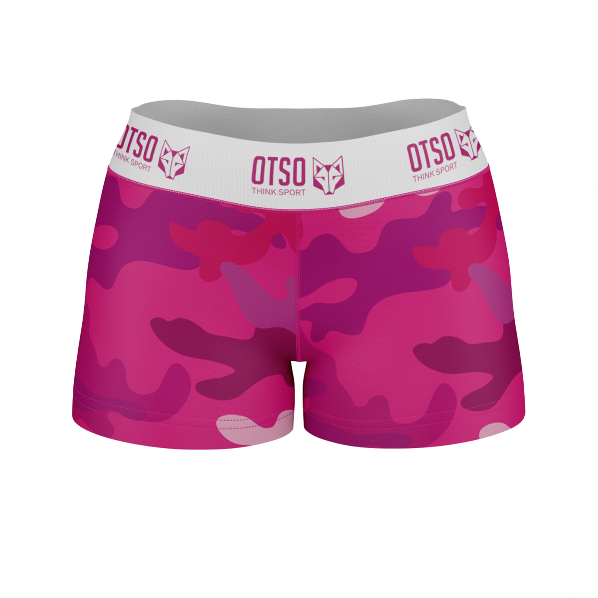 OTSO Damen Sportshorts - Camo Pink – Produktansicht