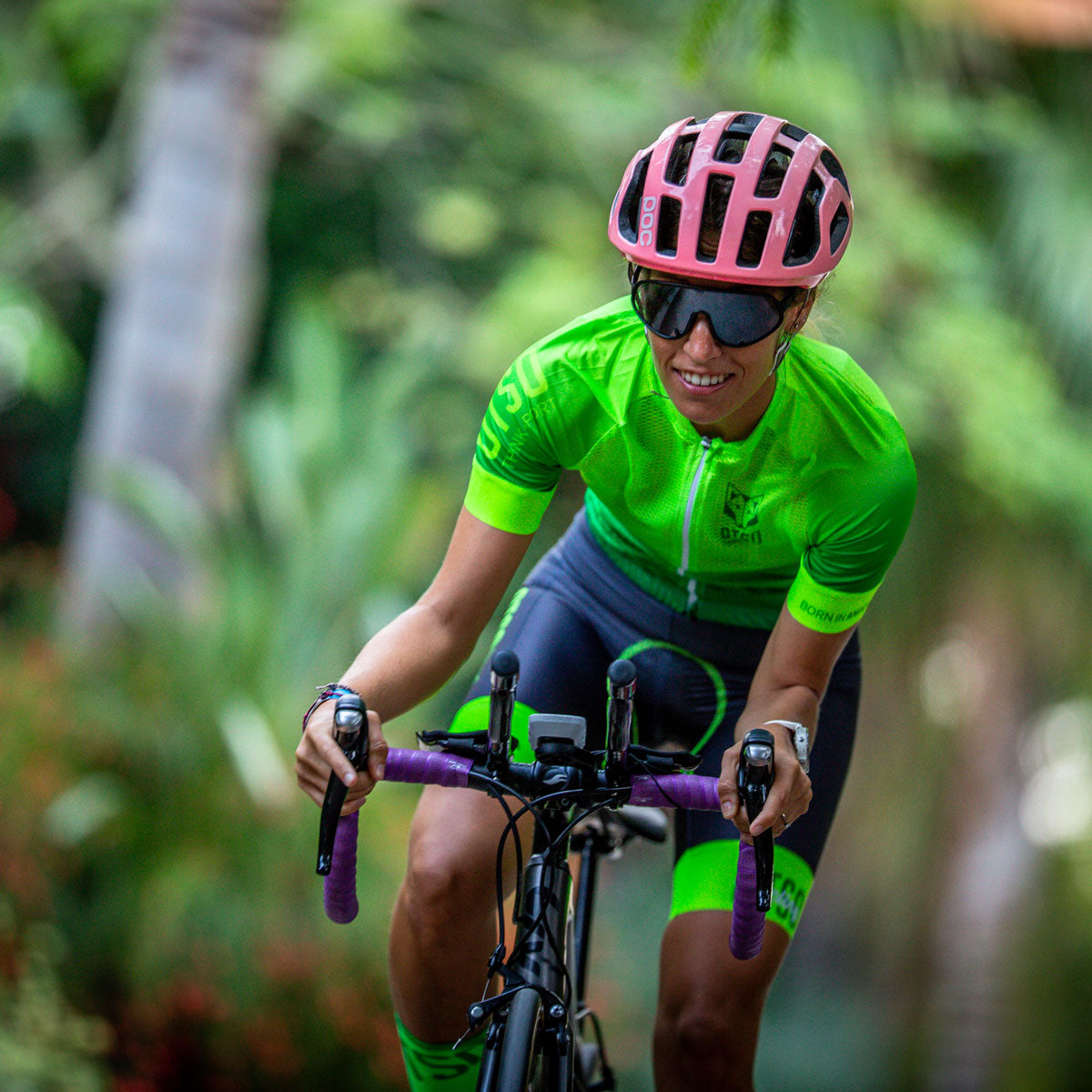 OTSO Damen Kurzarm-Radtrikot - Fluo Green – Produktansicht 4
