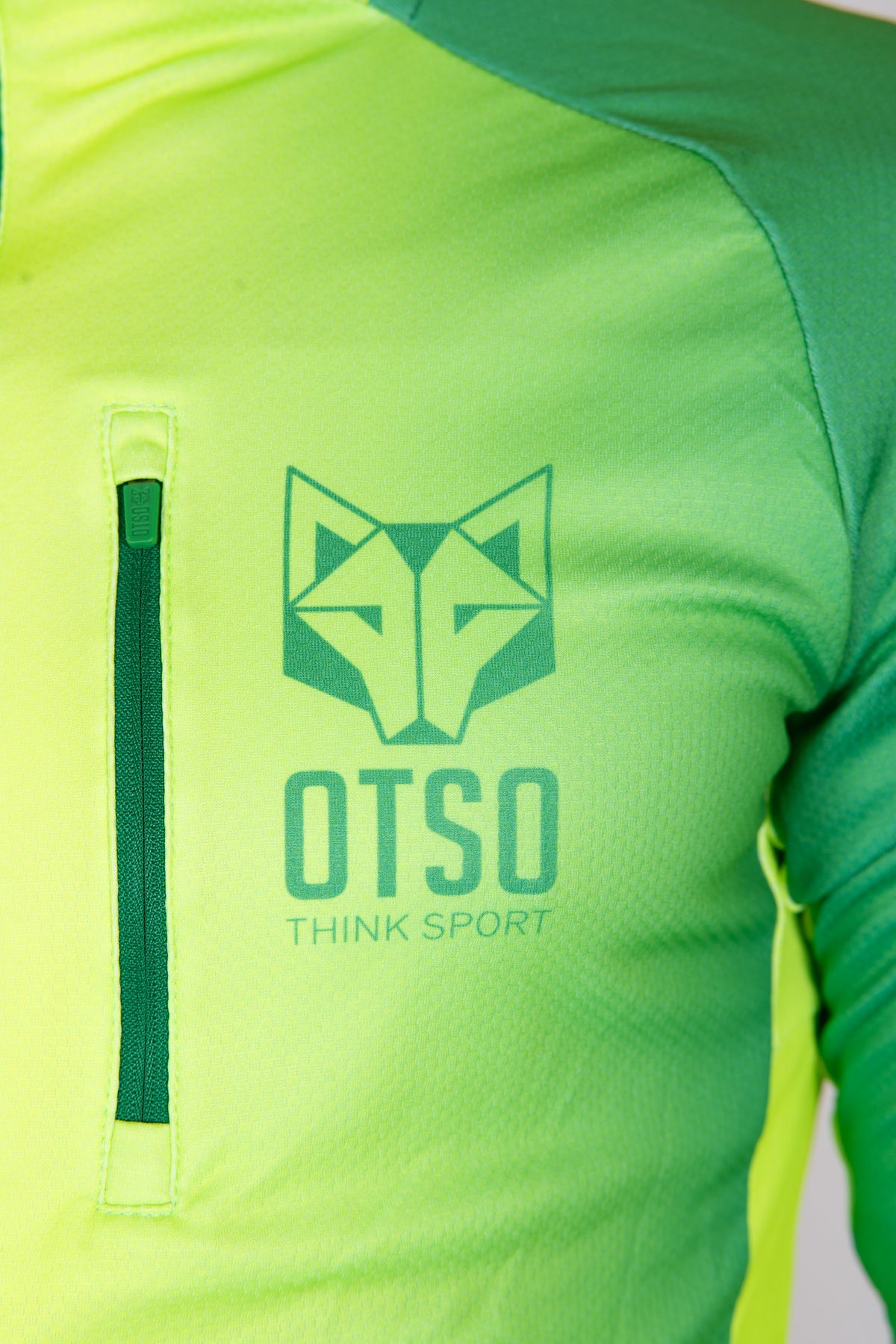 OTSO Unisex Sport-Hoodie - Forest Green & Fluo Green – Produktansicht 9