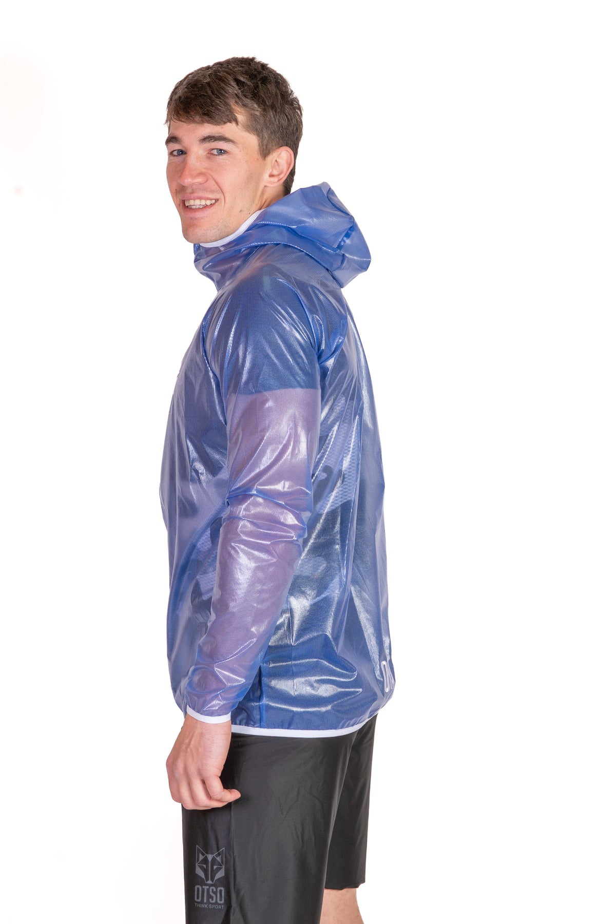 OTSO Wasserdichte Laufjacke - Electric Blue & White – Produktansicht 7