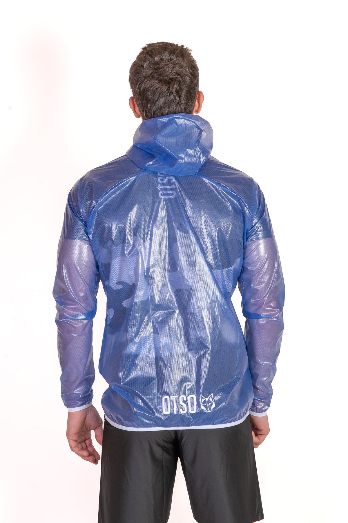 OTSO Wasserdichte Laufjacke - Electric Blue & White – Produktansicht 8