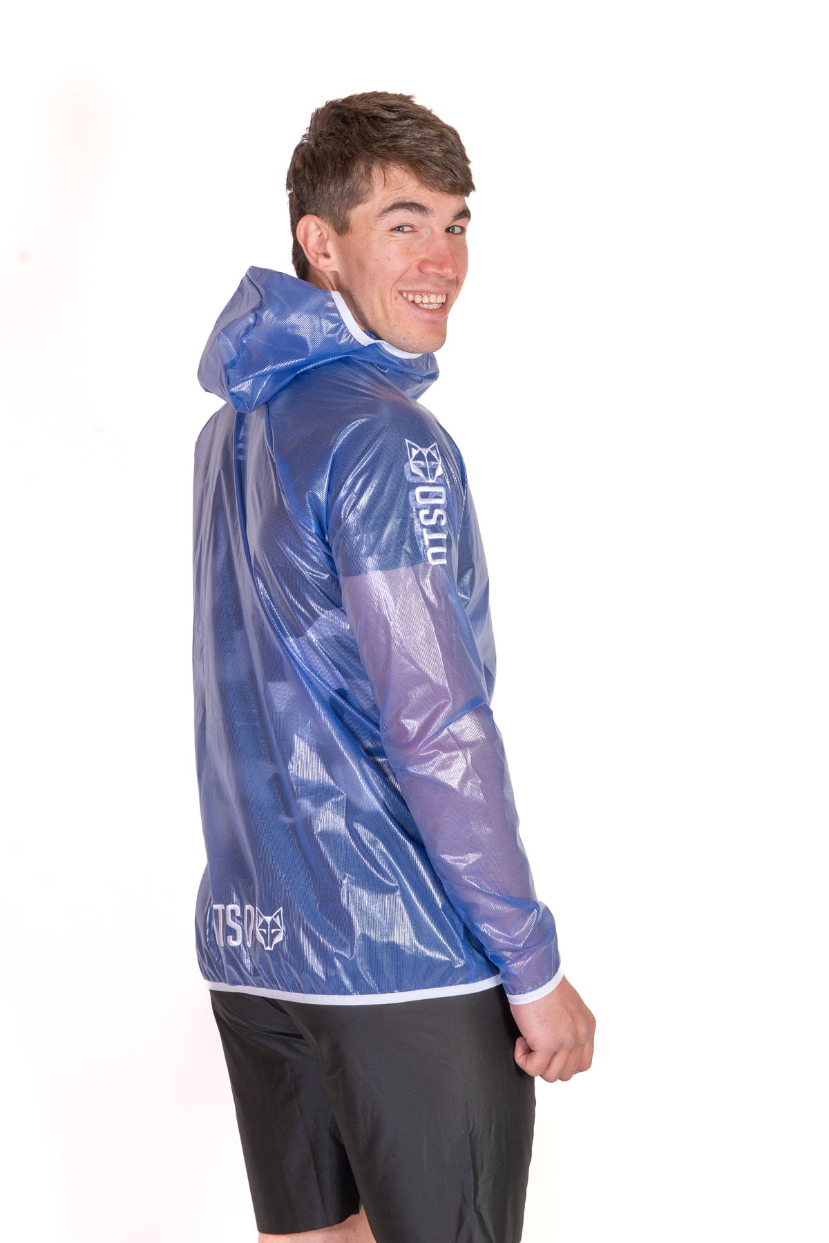 OTSO Wasserdichte Laufjacke - Electric Blue & White – Produktansicht 6
