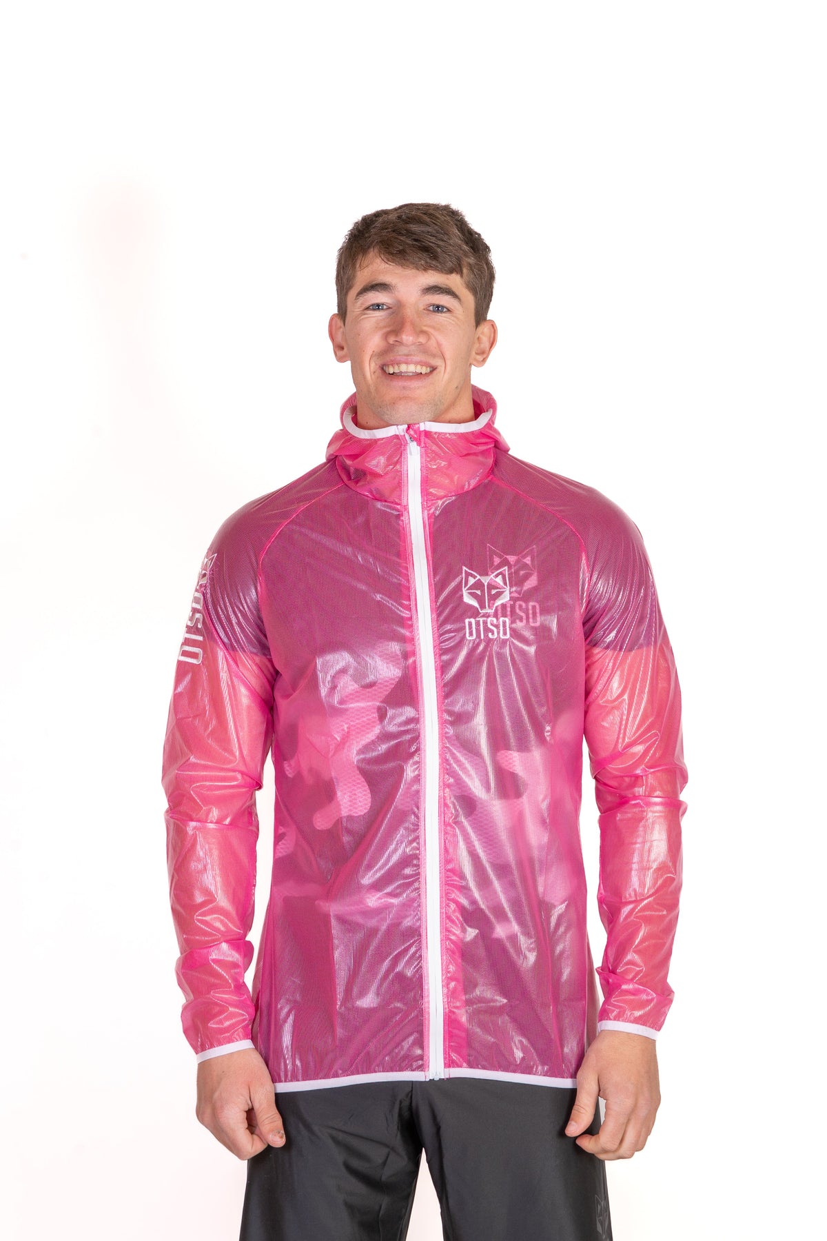 OTSO Wasserdichte Laufjacke - Fluo Pink & White – Produktansicht 14