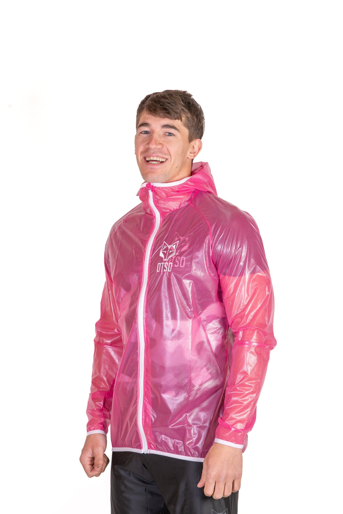 OTSO Wasserdichte Laufjacke - Fluo Pink & White – Produktansicht 15