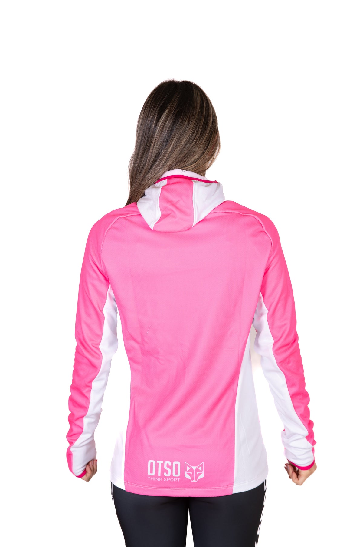 OTSO Unisex Sport-Hoodie - Fluo Pink & White – Produktansicht 8