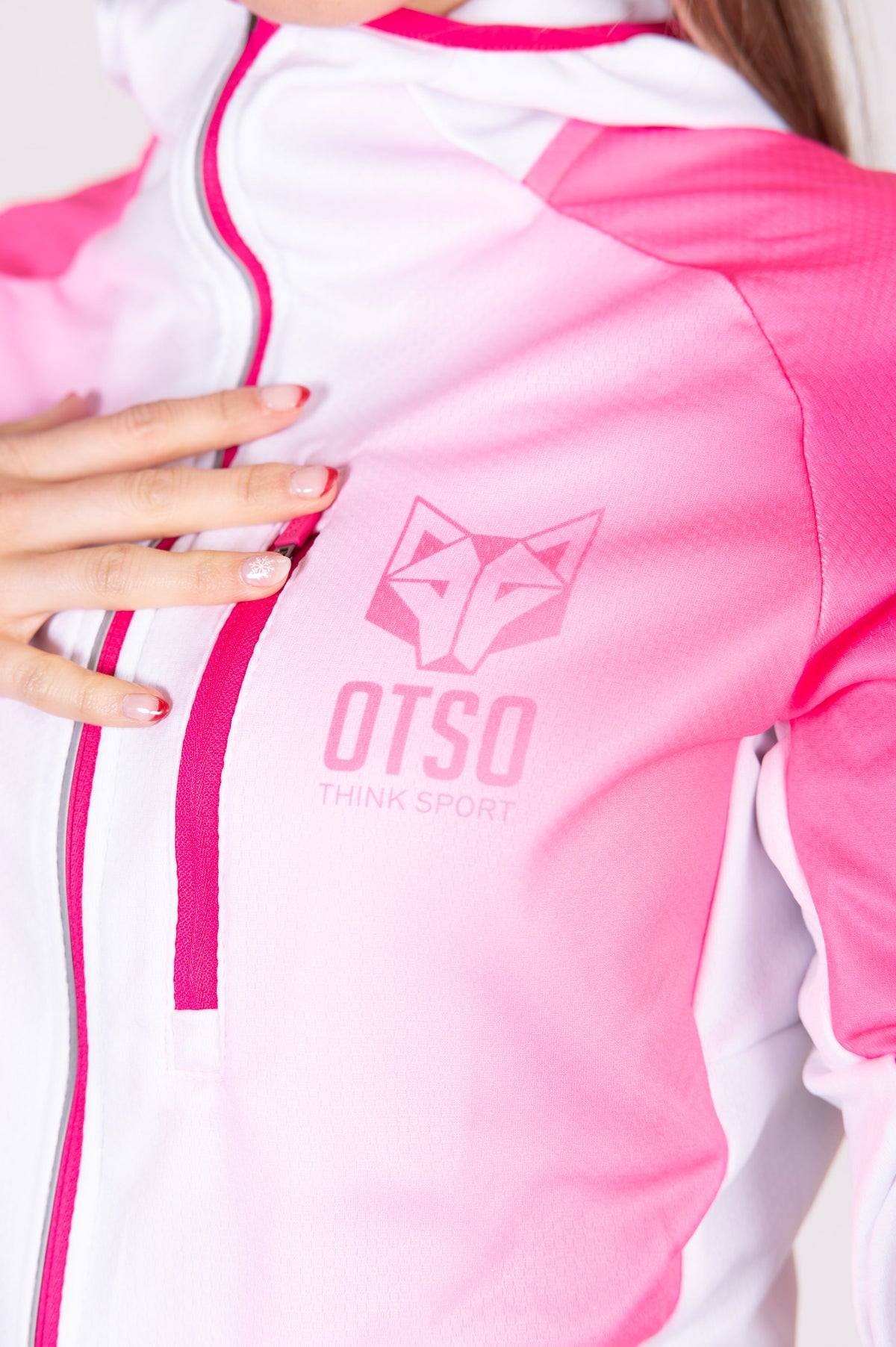 OTSO Unisex Sport-Hoodie - Fluo Pink & White – Produktansicht 10