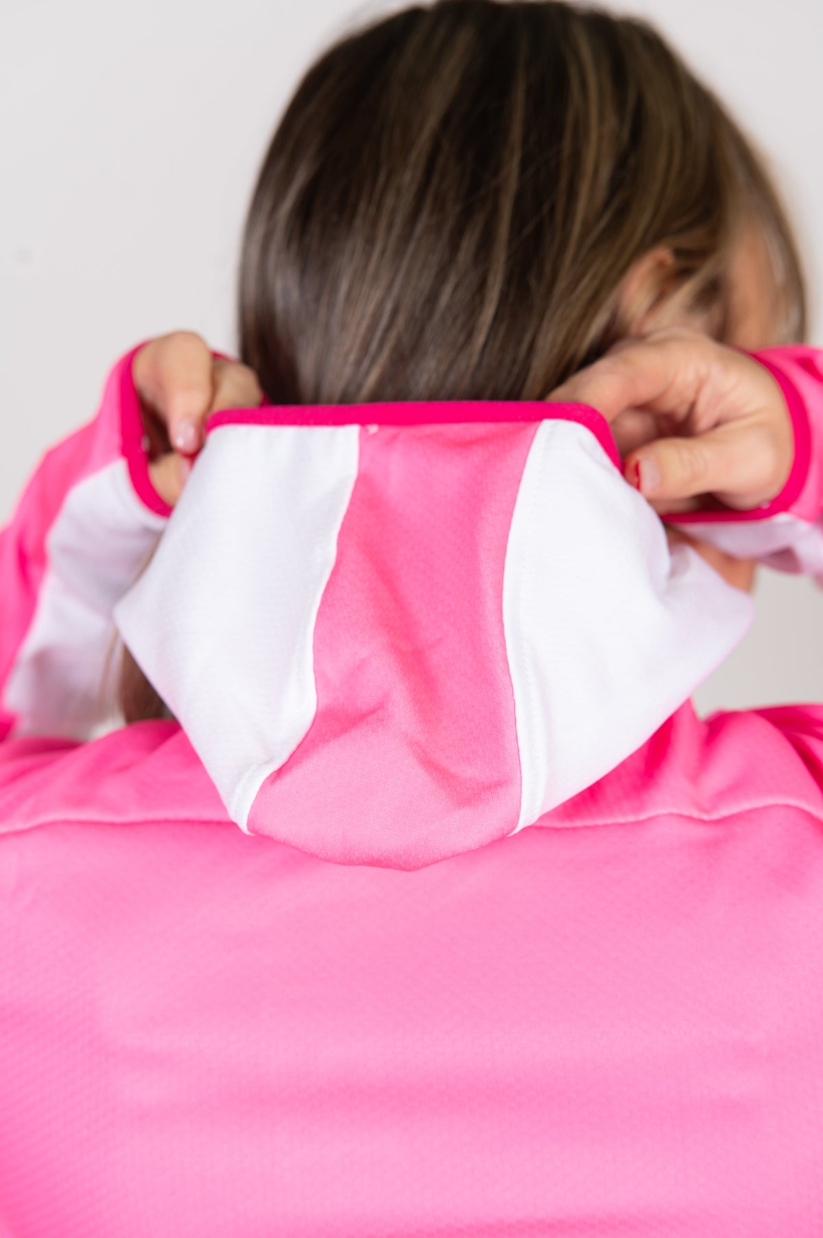 OTSO Unisex Sport-Hoodie - Fluo Pink & White – Produktansicht 9