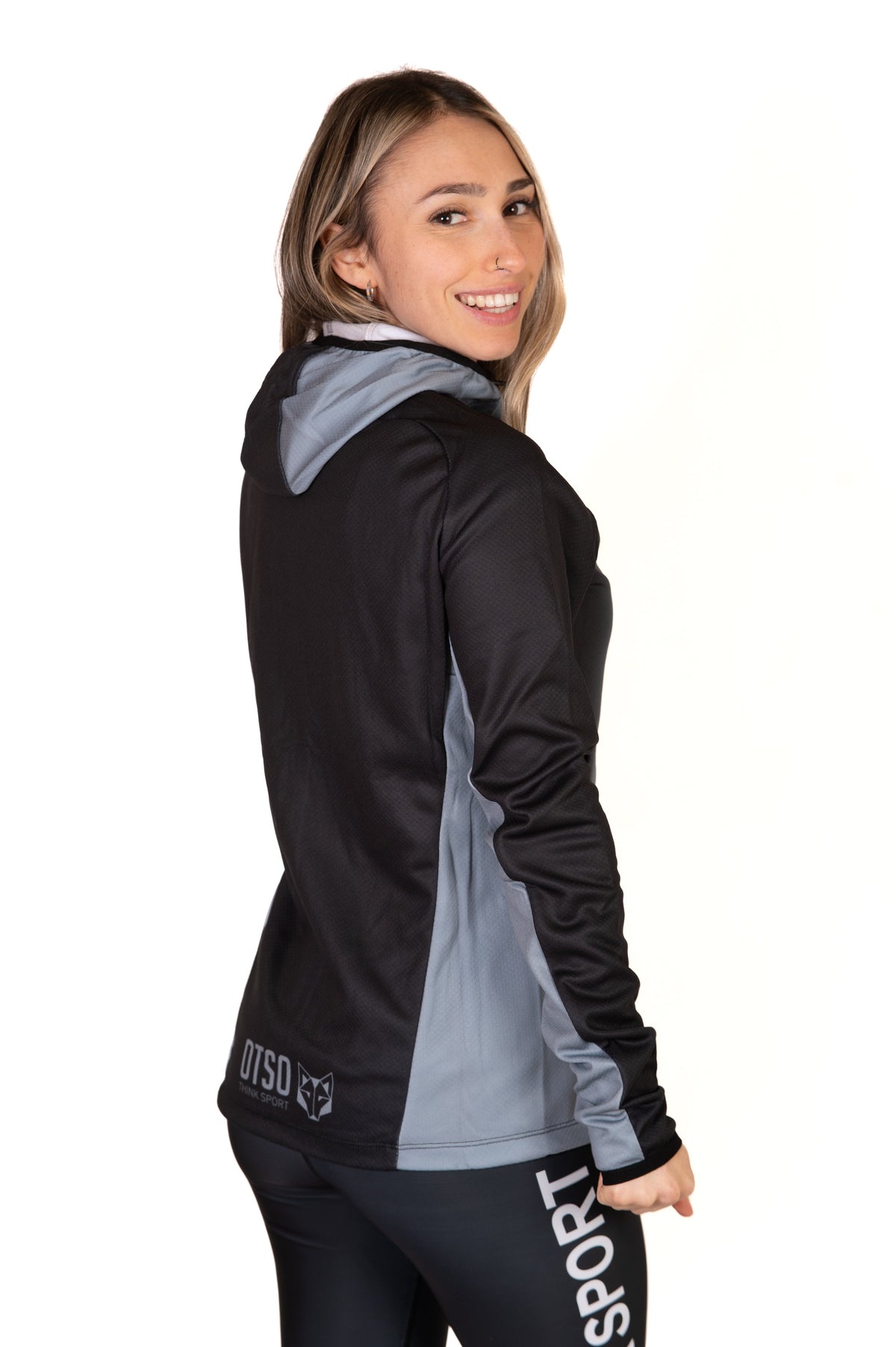 OTSO Unisex Sport-Hoodie - Black & Grey – Produktansicht 15