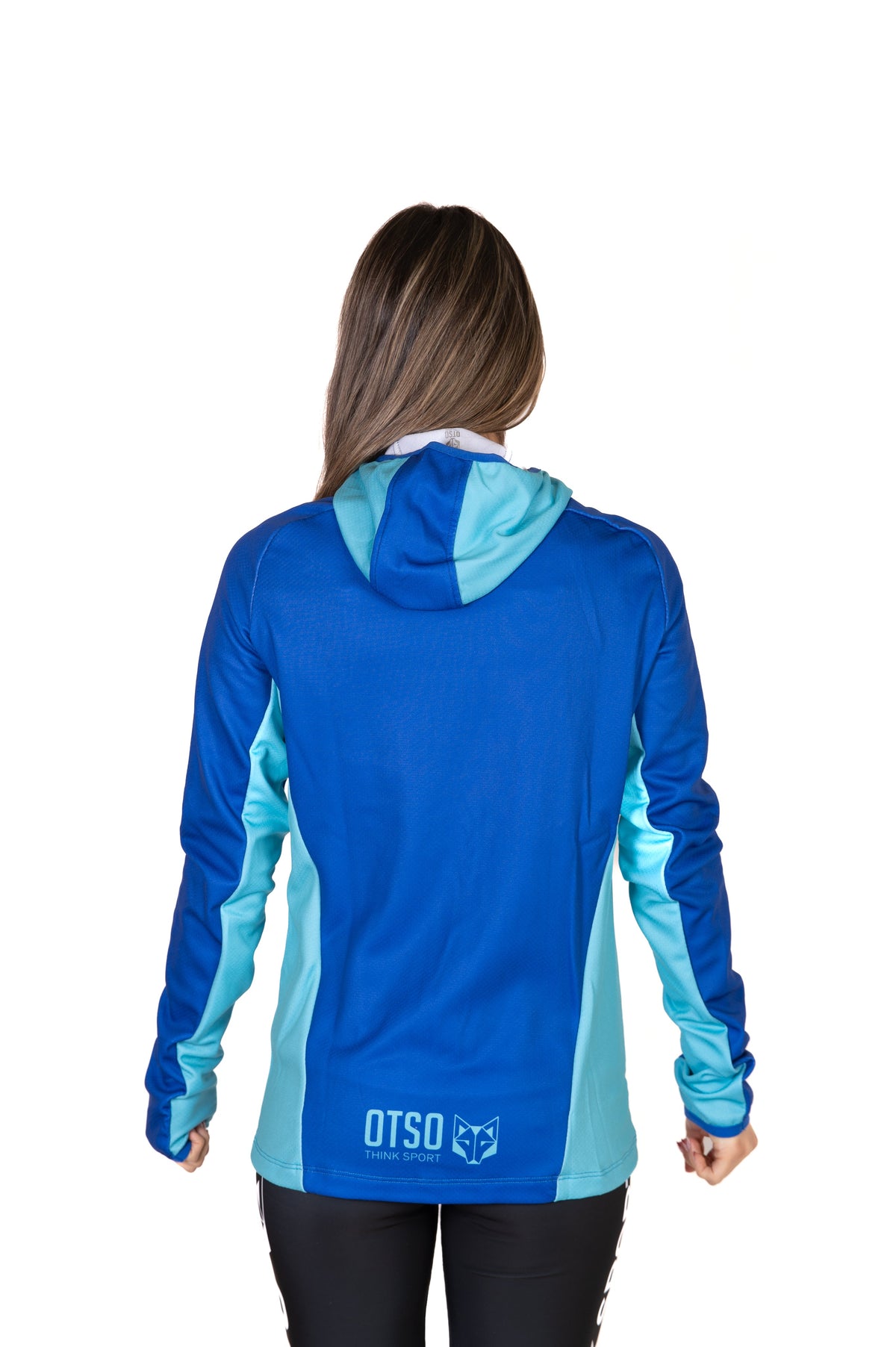 OTSO Unisex Sport-Hoodie - Electric Blue & Light Blue – Produktansicht 16