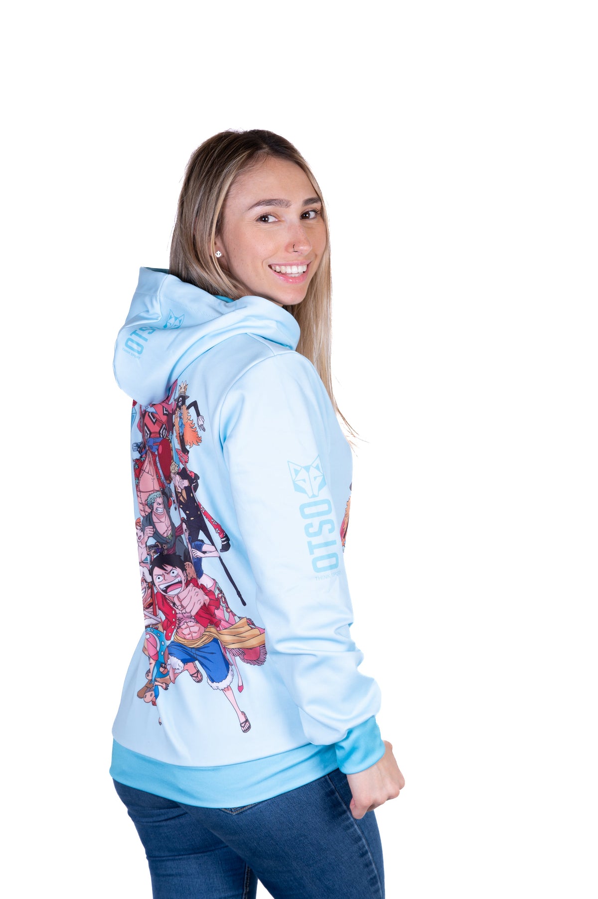 OTSO Hoodie - One piece fishman straw hat crew turquoise – Produktansicht 6