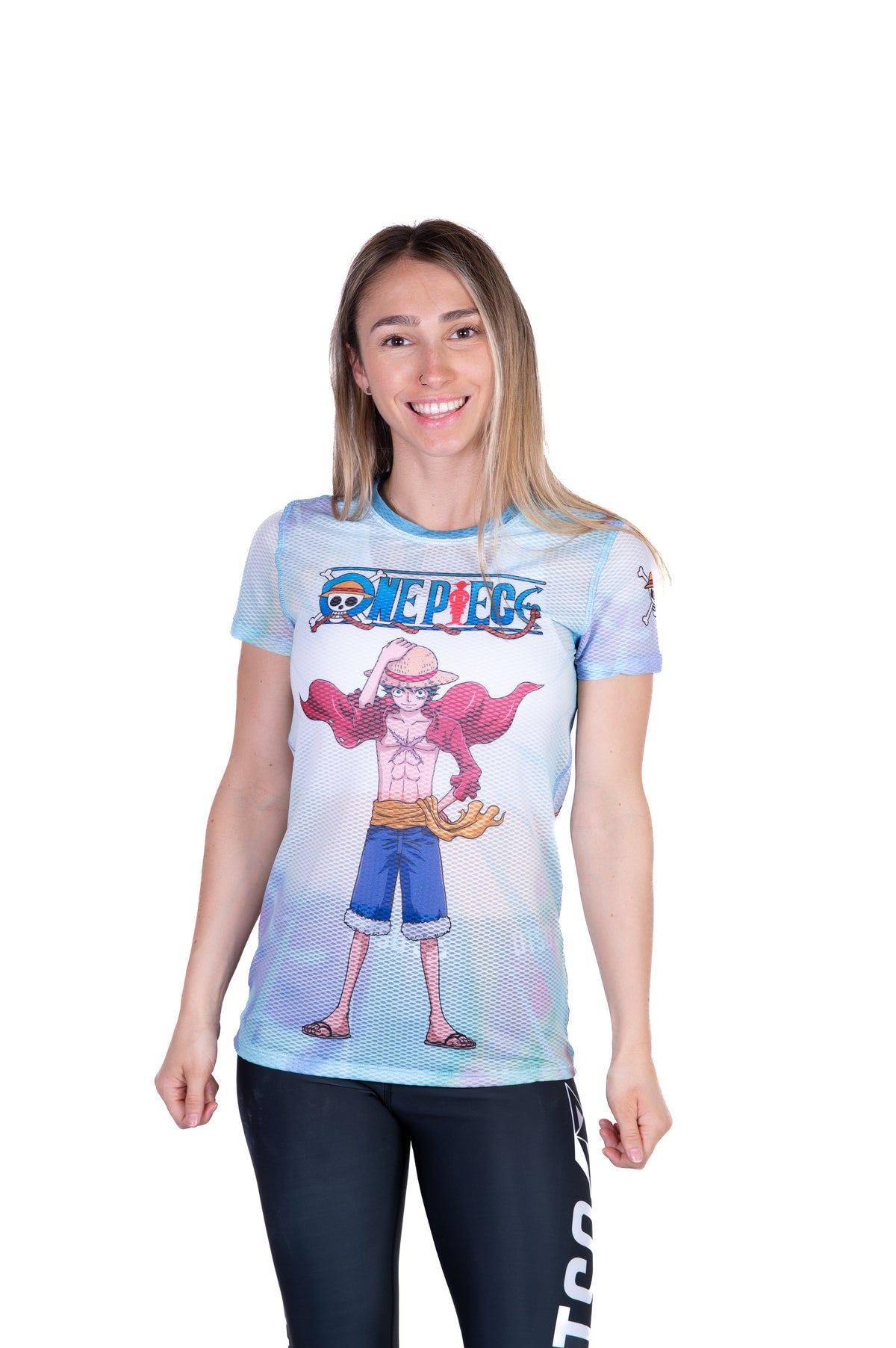 OTSO Damen Kurzarm-Funktionsshirt - One piece fishman luffy and the crew green – Produktansicht 3