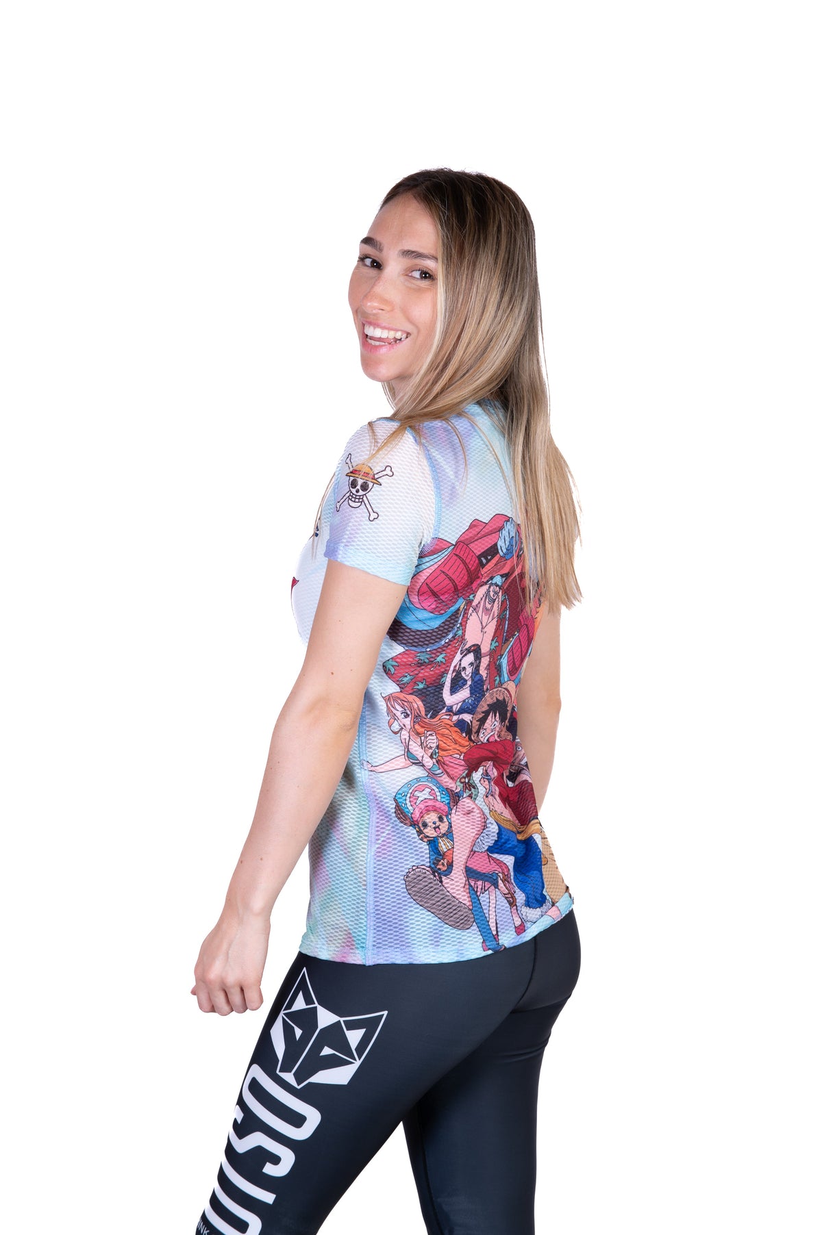 OTSO Damen Kurzarm-Funktionsshirt - One piece fishman luffy and the crew green – Produktansicht 7