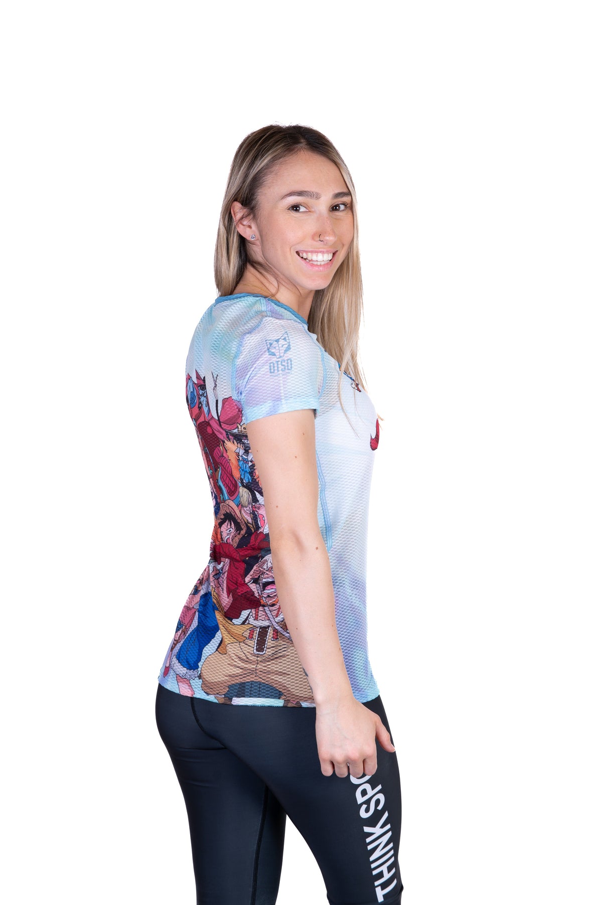 OTSO Damen Kurzarm-Funktionsshirt - One piece fishman luffy and the crew green – Produktansicht 6