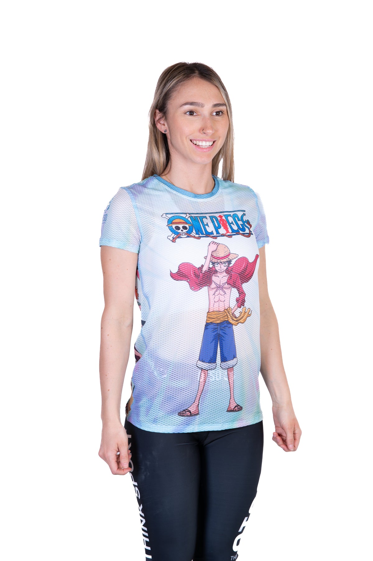 OTSO Damen Kurzarm-Funktionsshirt - One piece fishman luffy and the crew green – Produktansicht 4