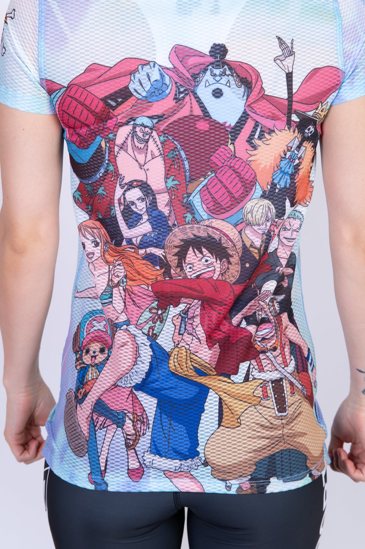 OTSO Damen Kurzarm-Funktionsshirt - One piece fishman luffy and the crew green – Produktansicht 10