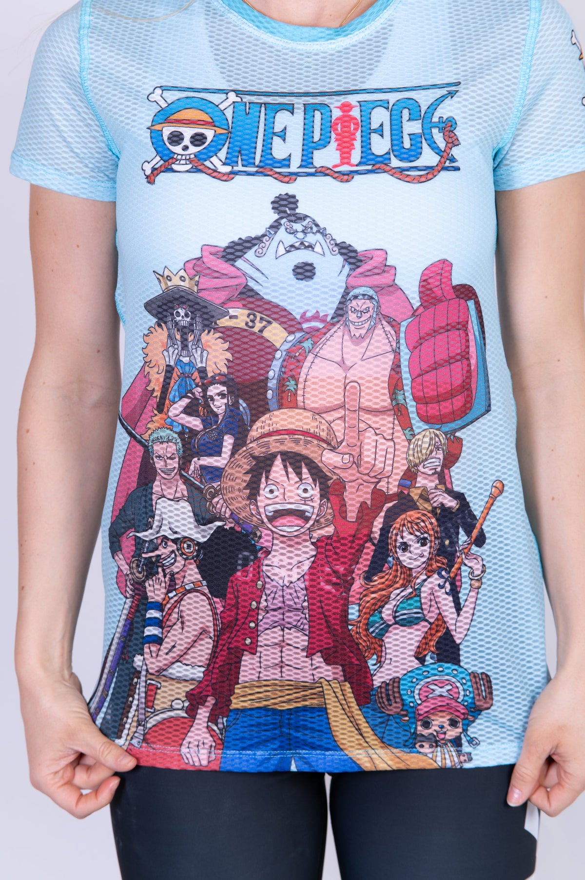 OTSO Damen Kurzarm-Funktionsshirt - One piece fishman straw hat crew turquoise – Produktansicht 9