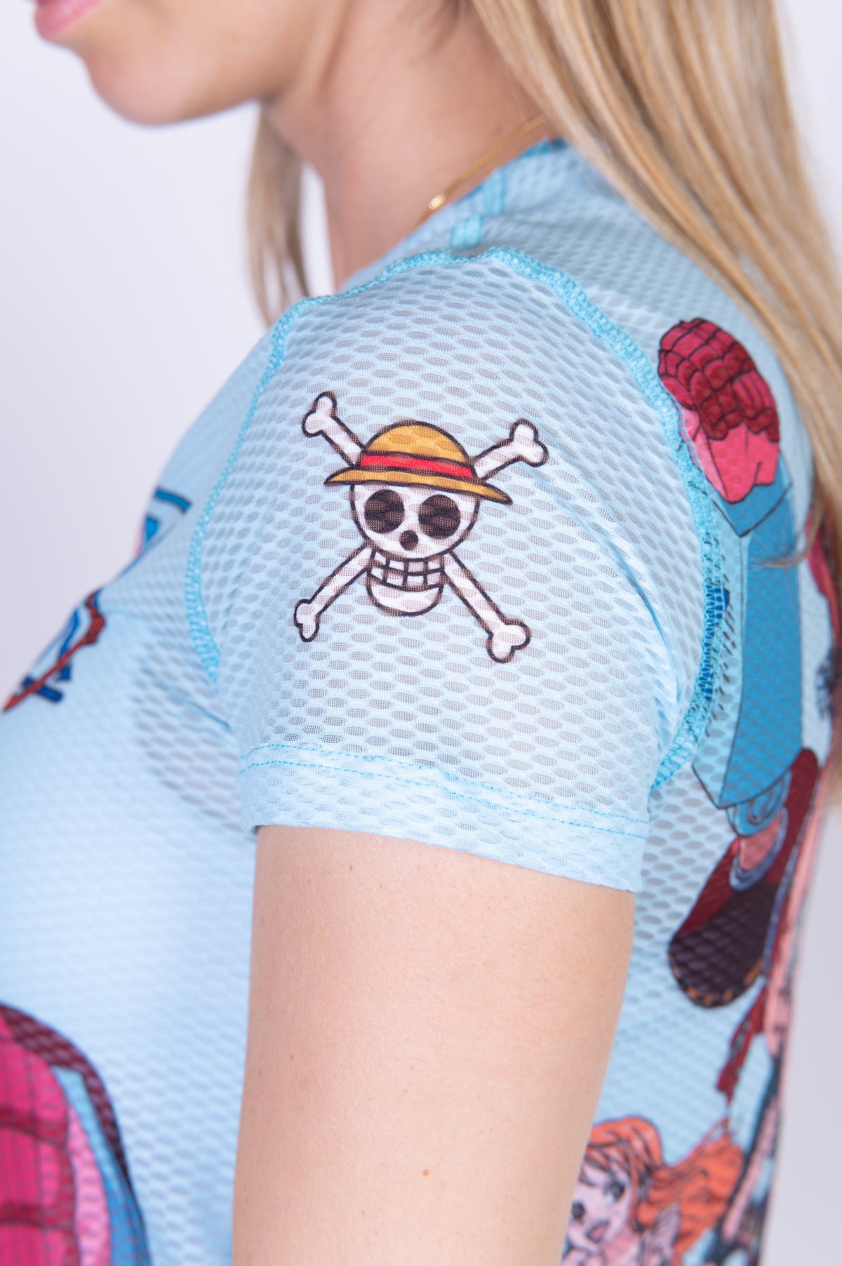 OTSO Damen Kurzarm-Funktionsshirt - One piece fishman straw hat crew turquoise – Produktansicht 12