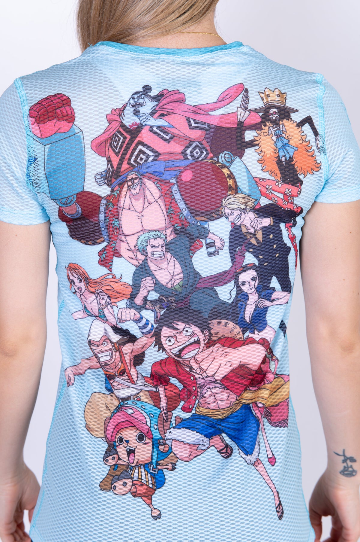 OTSO Damen Kurzarm-Funktionsshirt - One piece fishman straw hat crew turquoise – Produktansicht 10