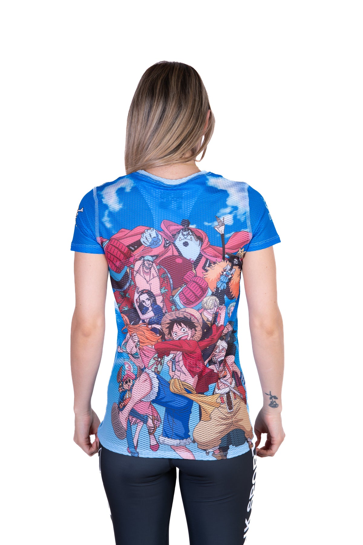 OTSO Damen Kurzarm-Funktionsshirt - One piece fishman luffy and the crew blue – Produktansicht 8