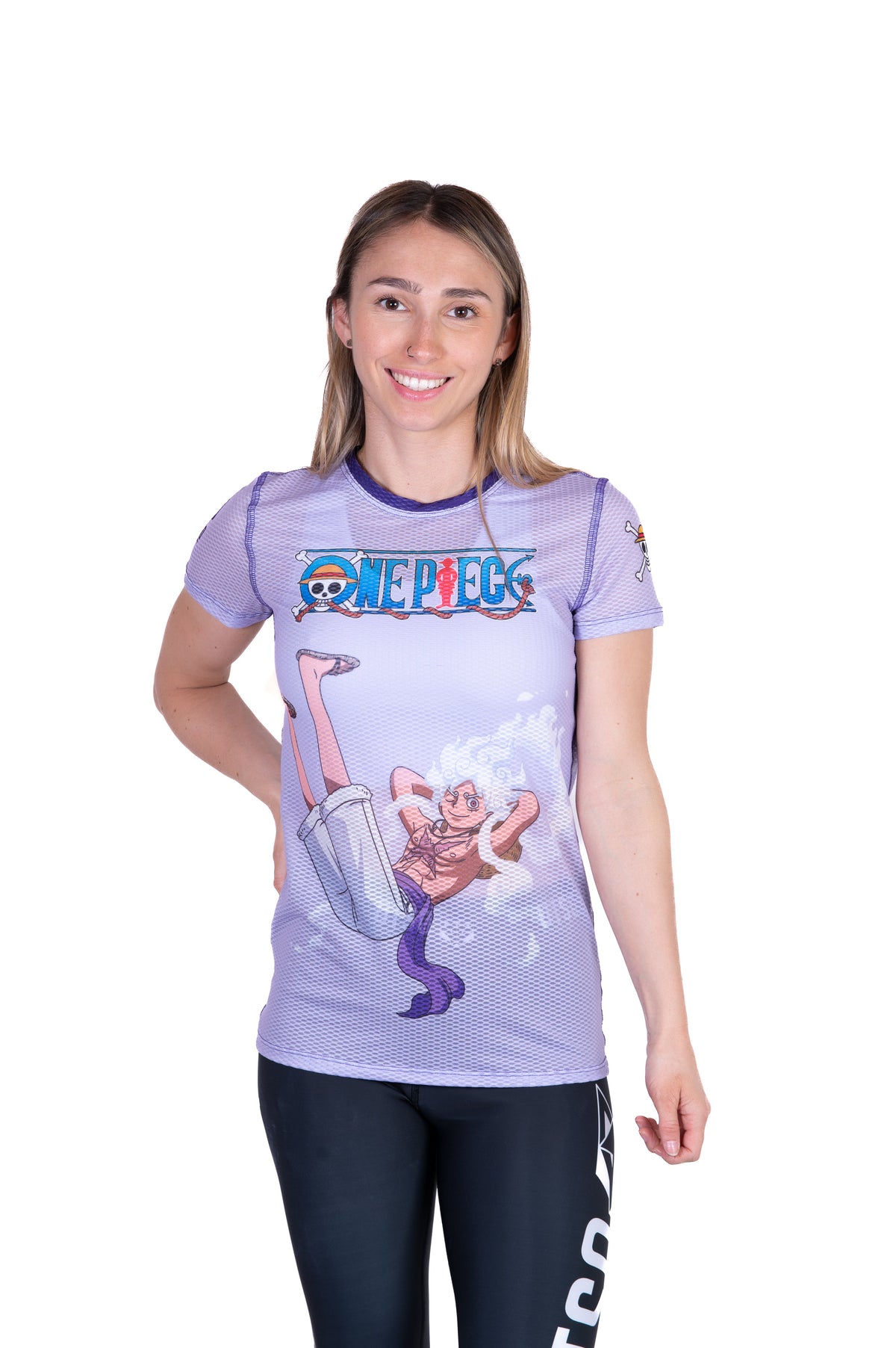 OTSO Damen Kurzarm-Funktionsshirt - One piece egghead luffy gear5 purple – Produktansicht 3