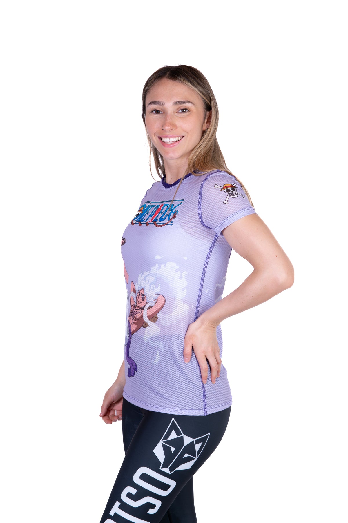 OTSO Damen Kurzarm-Funktionsshirt - One piece egghead luffy gear5 purple – Produktansicht 5
