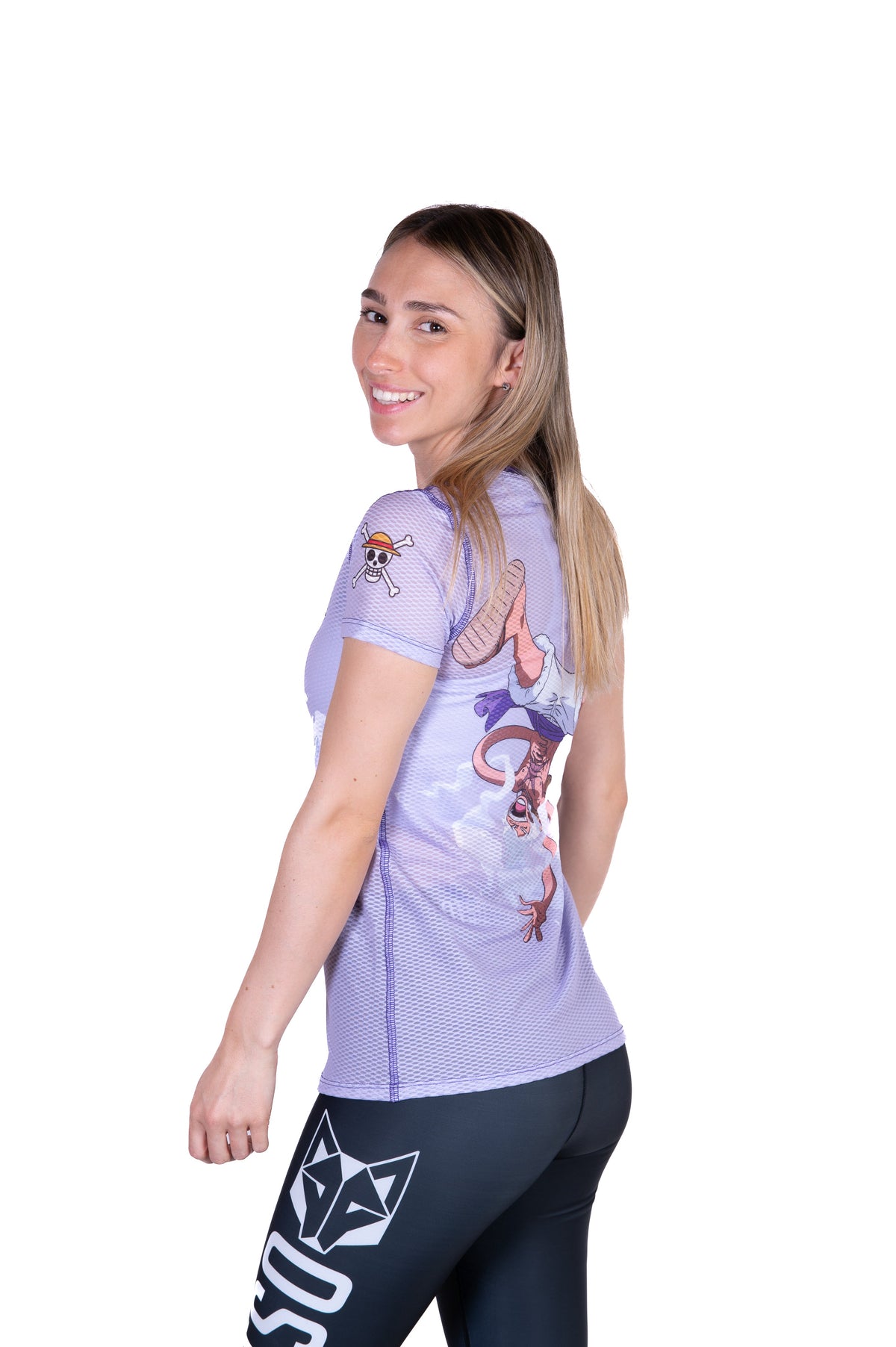 OTSO Damen Kurzarm-Funktionsshirt - One piece egghead luffy gear5 purple – Produktansicht 7