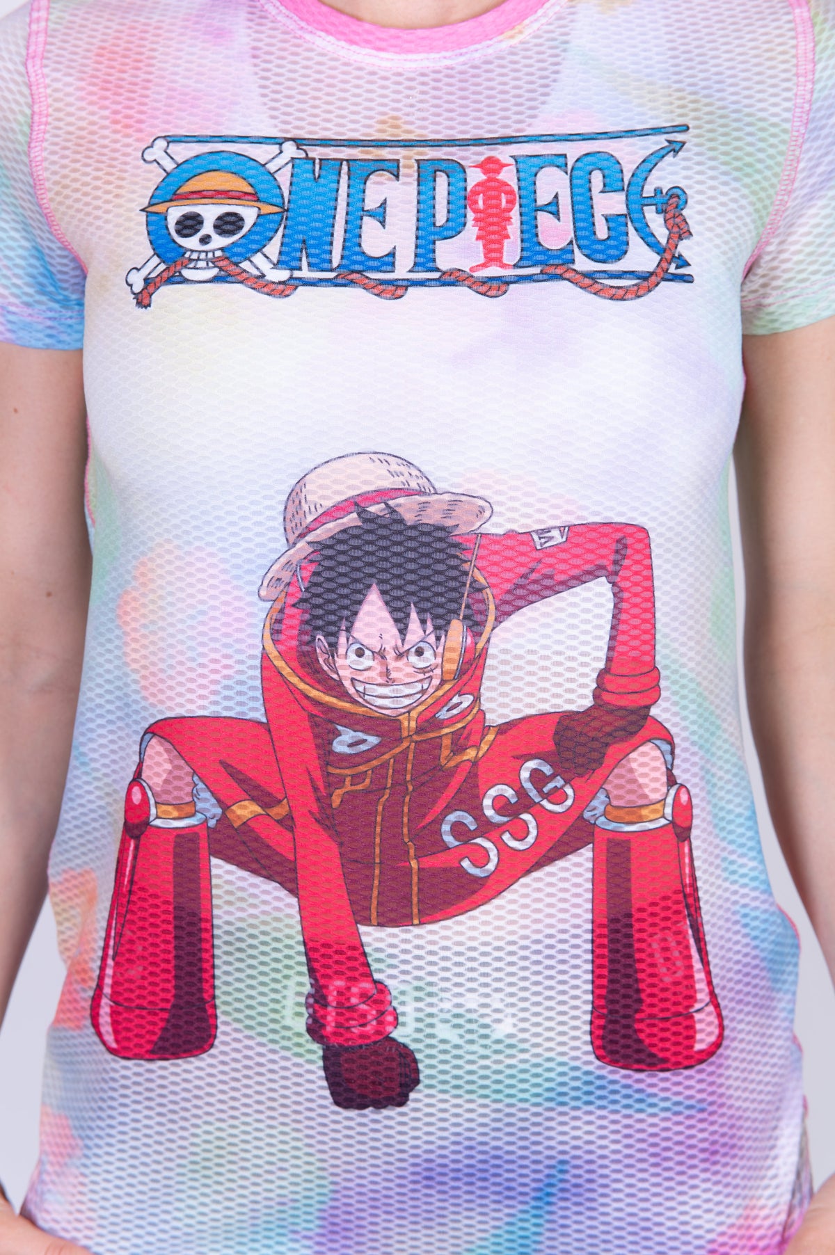 OTSO Damen Kurzarm-Funktionsshirt - One piece egghead luffy and the crew pink – Produktansicht 9