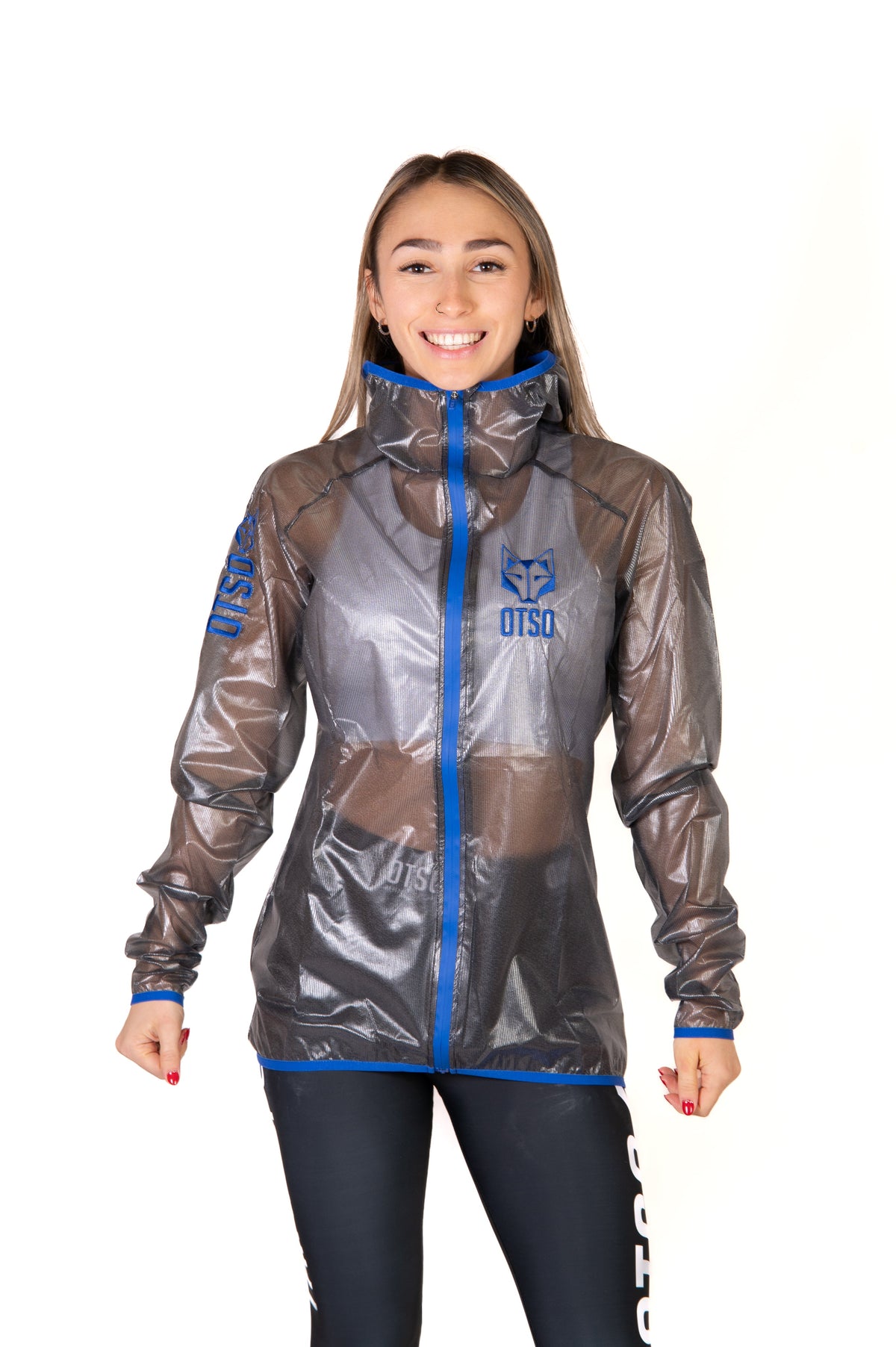 OTSO Wasserdichte Laufjacke - Black & Royal Blue – Produktansicht 11