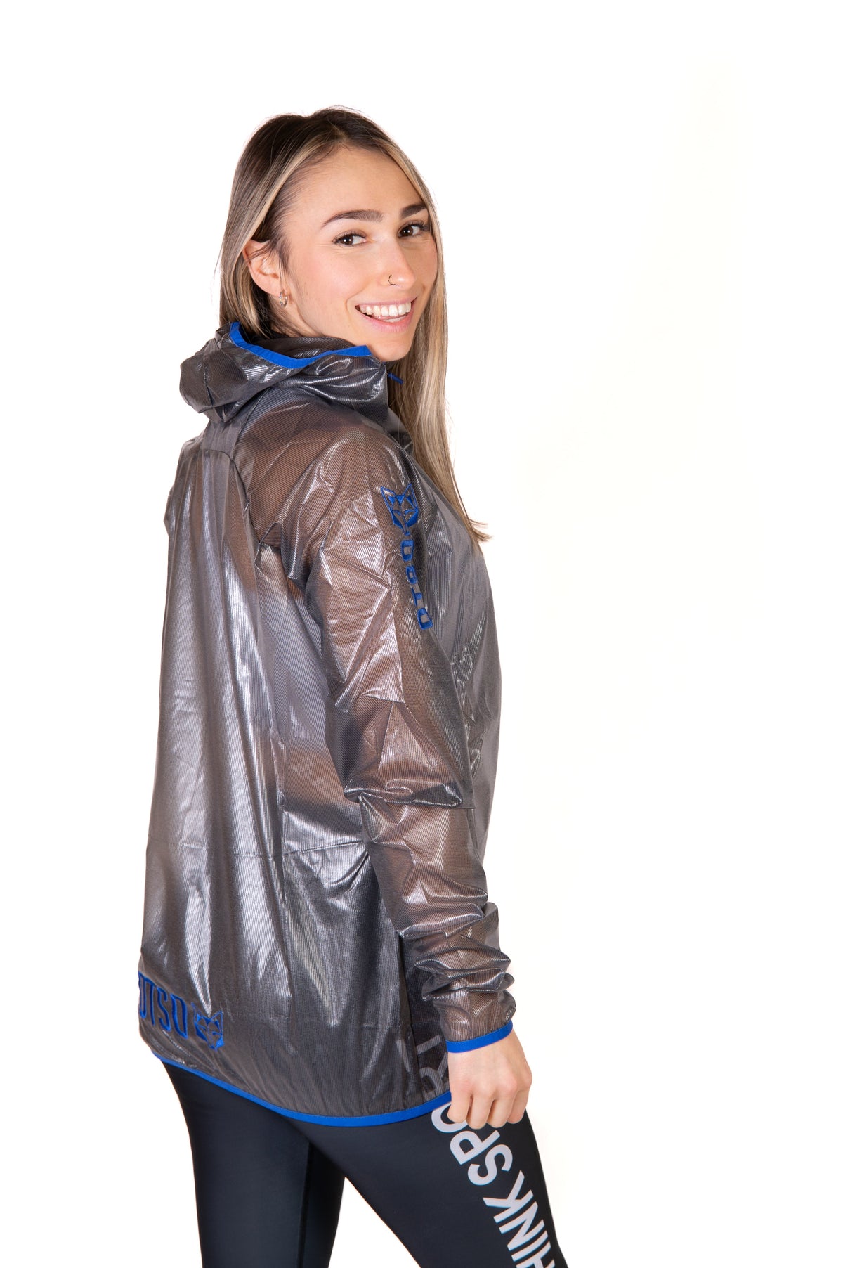 OTSO Wasserdichte Laufjacke - Black & Royal Blue – Produktansicht 12
