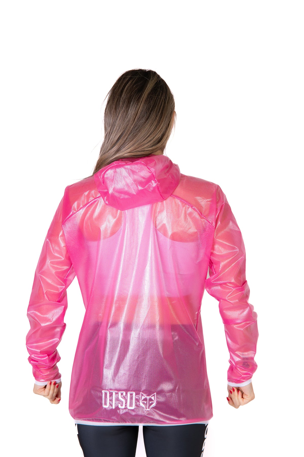 OTSO Wasserdichte Laufjacke - Fluo Pink & White – Produktansicht 8