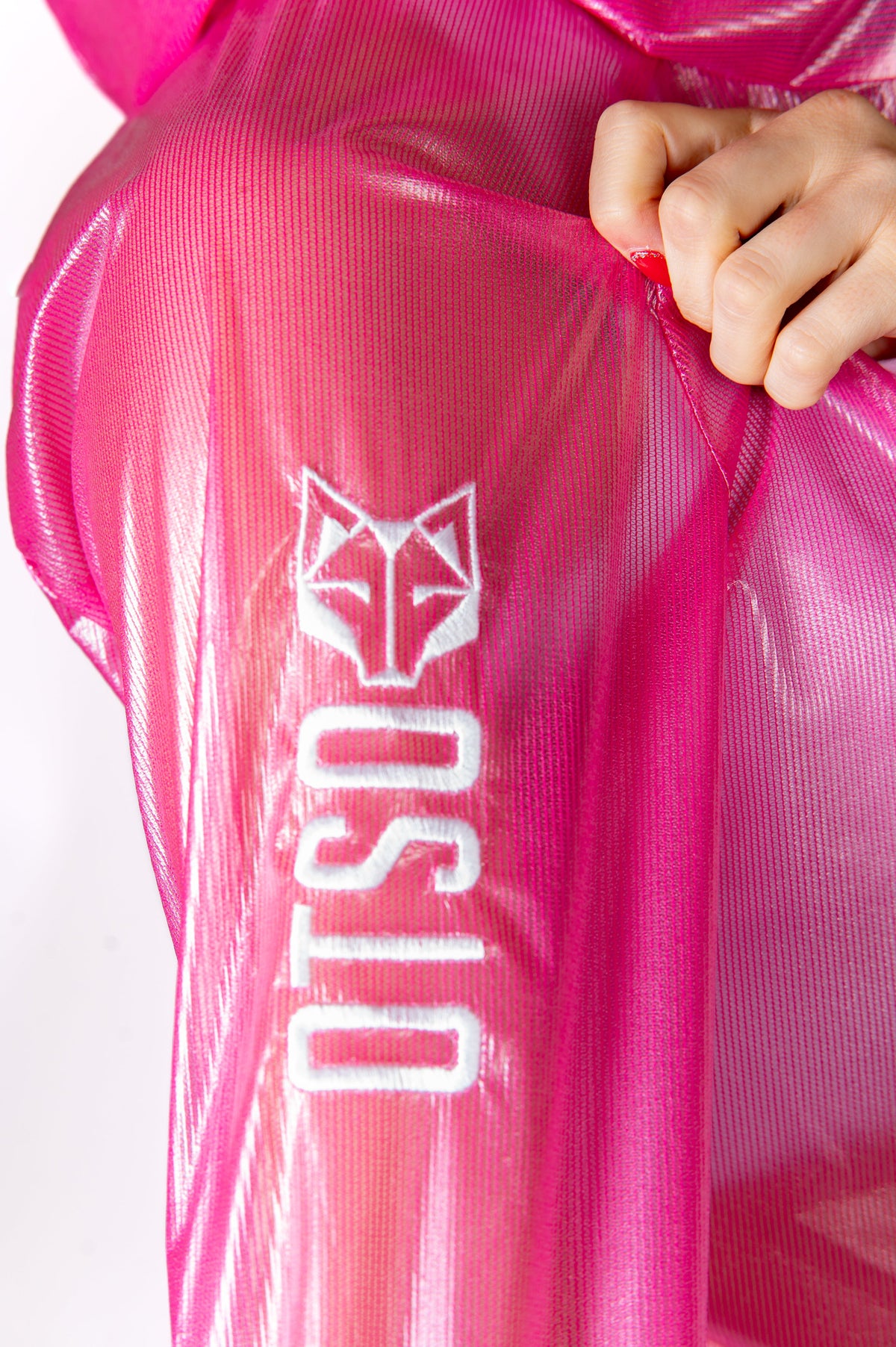 OTSO Wasserdichte Laufjacke - Fluo Pink & White – Produktansicht 11