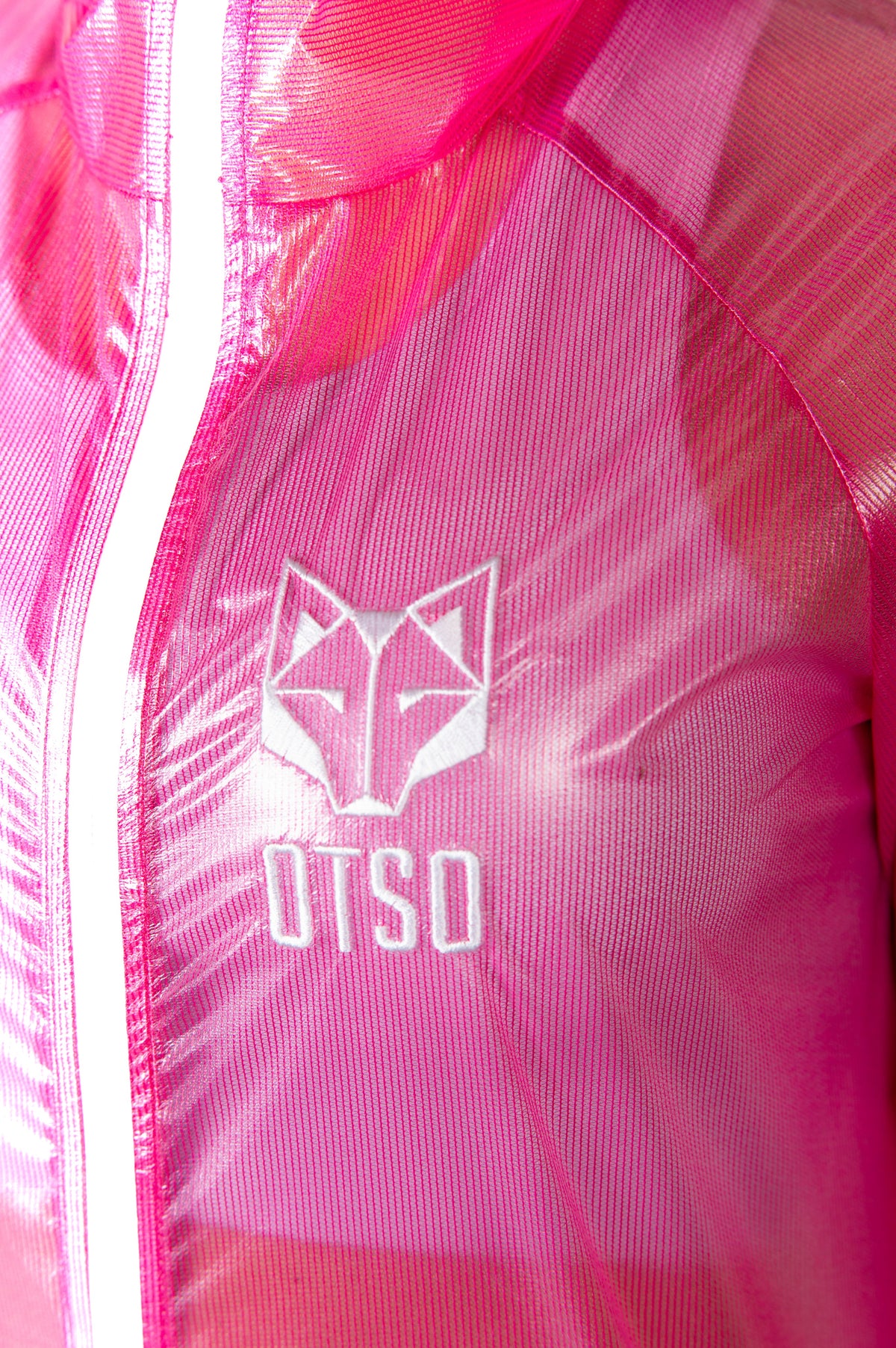 OTSO Wasserdichte Laufjacke - Fluo Pink & White – Produktansicht 9