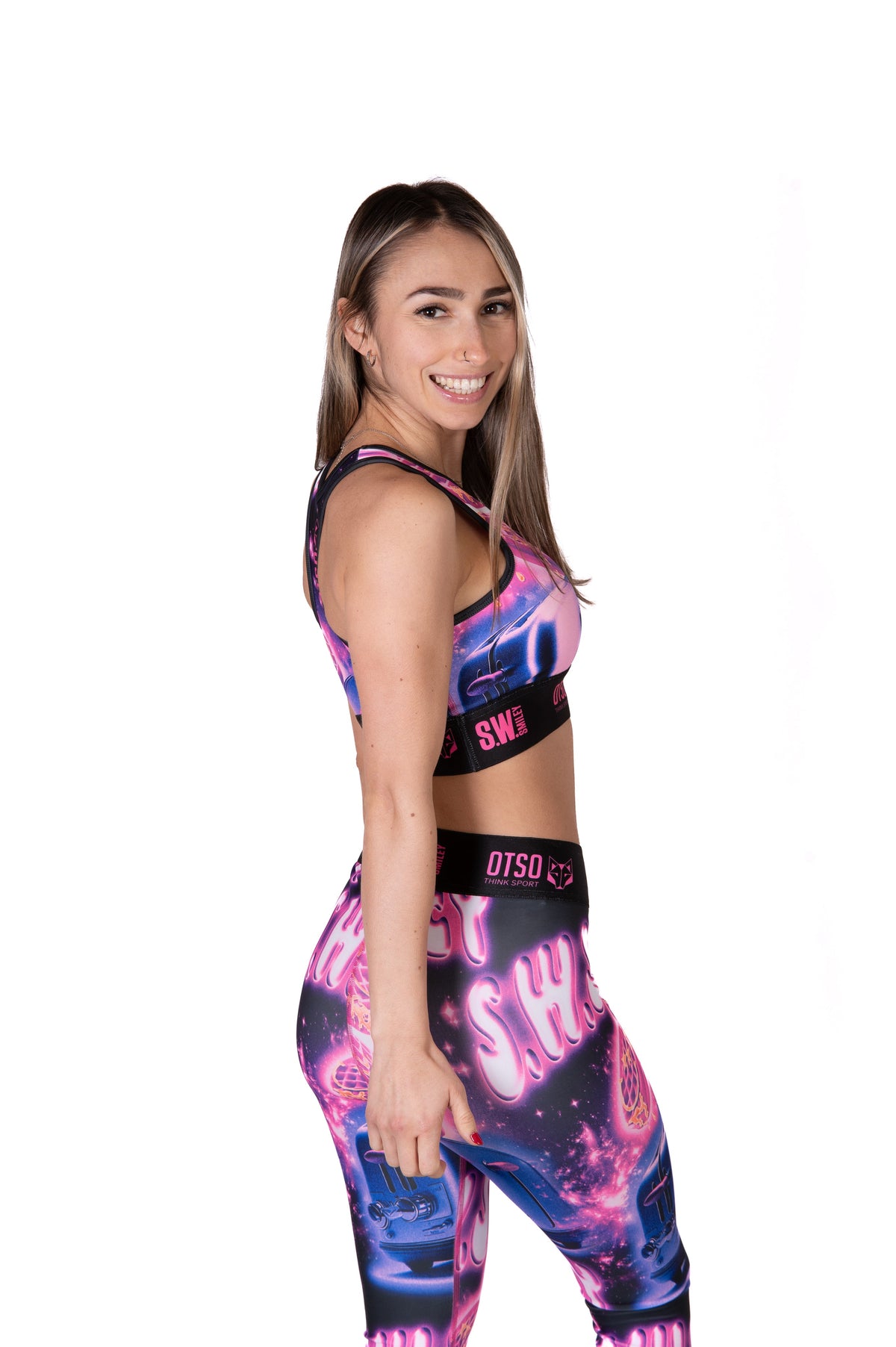 OTSO Damen Sportleggings - S.W.Smiley Concrete Canvas Toaster – Produktansicht 7