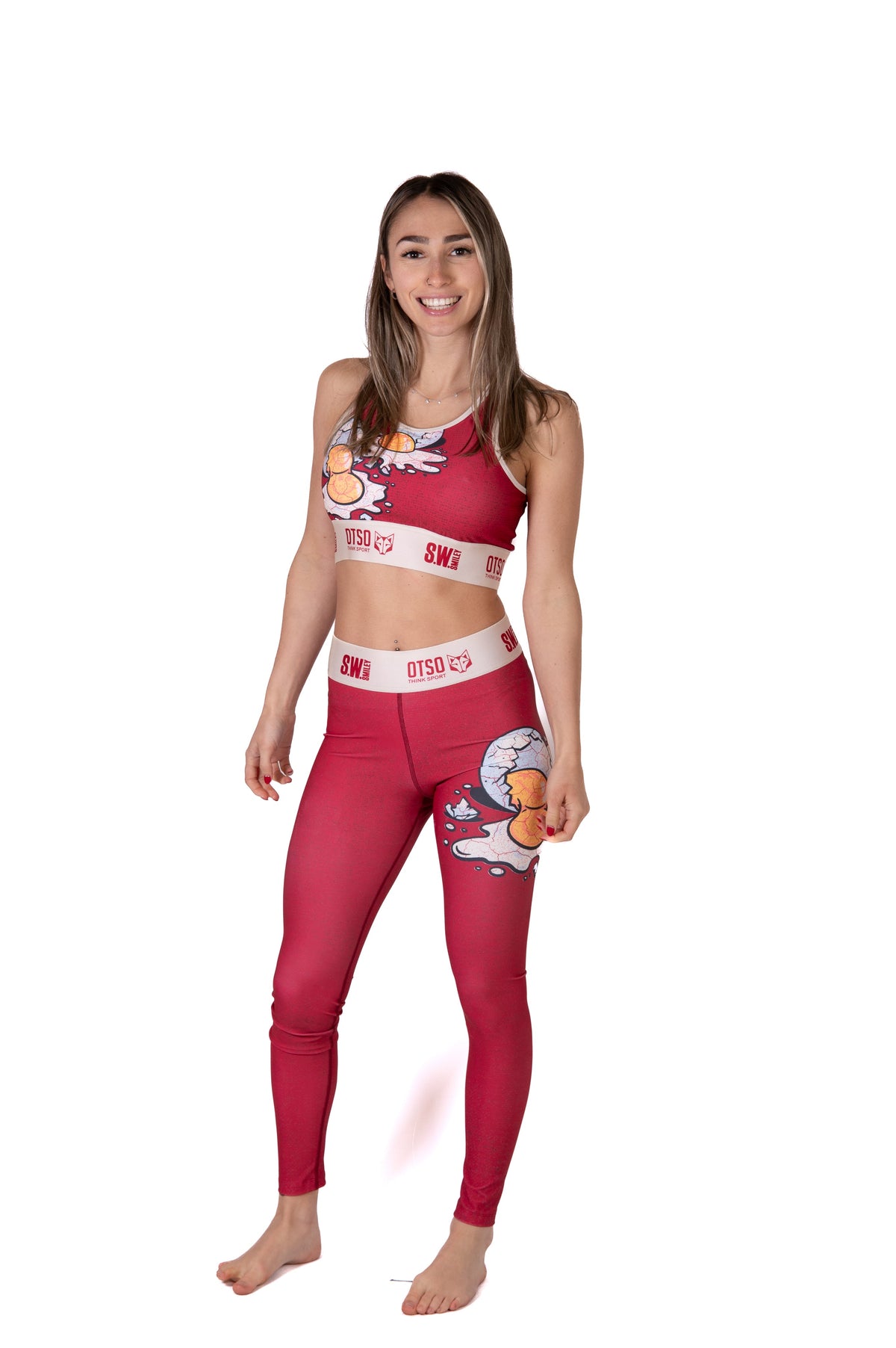 OTSO Damen Sportleggings - S.W.Smiley Concrete Canvas Egg – Produktansicht 3