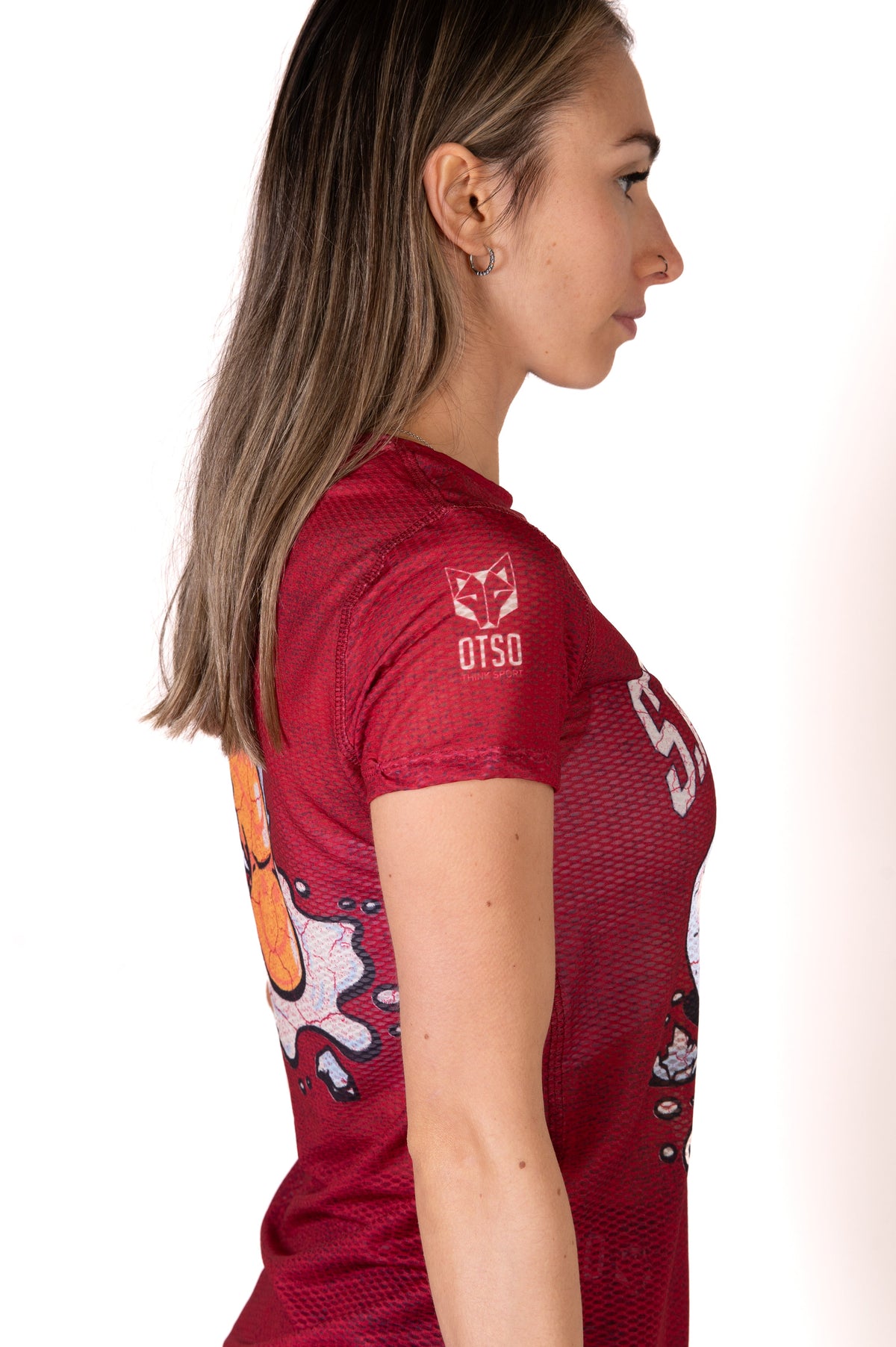 OTSO Damen Kurzarm-Funktionsshirt - S.W.Smiley Concrete Canvas Egg – Produktansicht 10