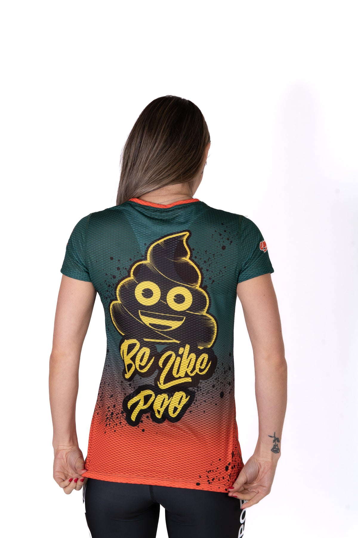 OTSO Damen Kurzarm-Funktionsshirt - Emoji Be like Poo – Produktansicht 7