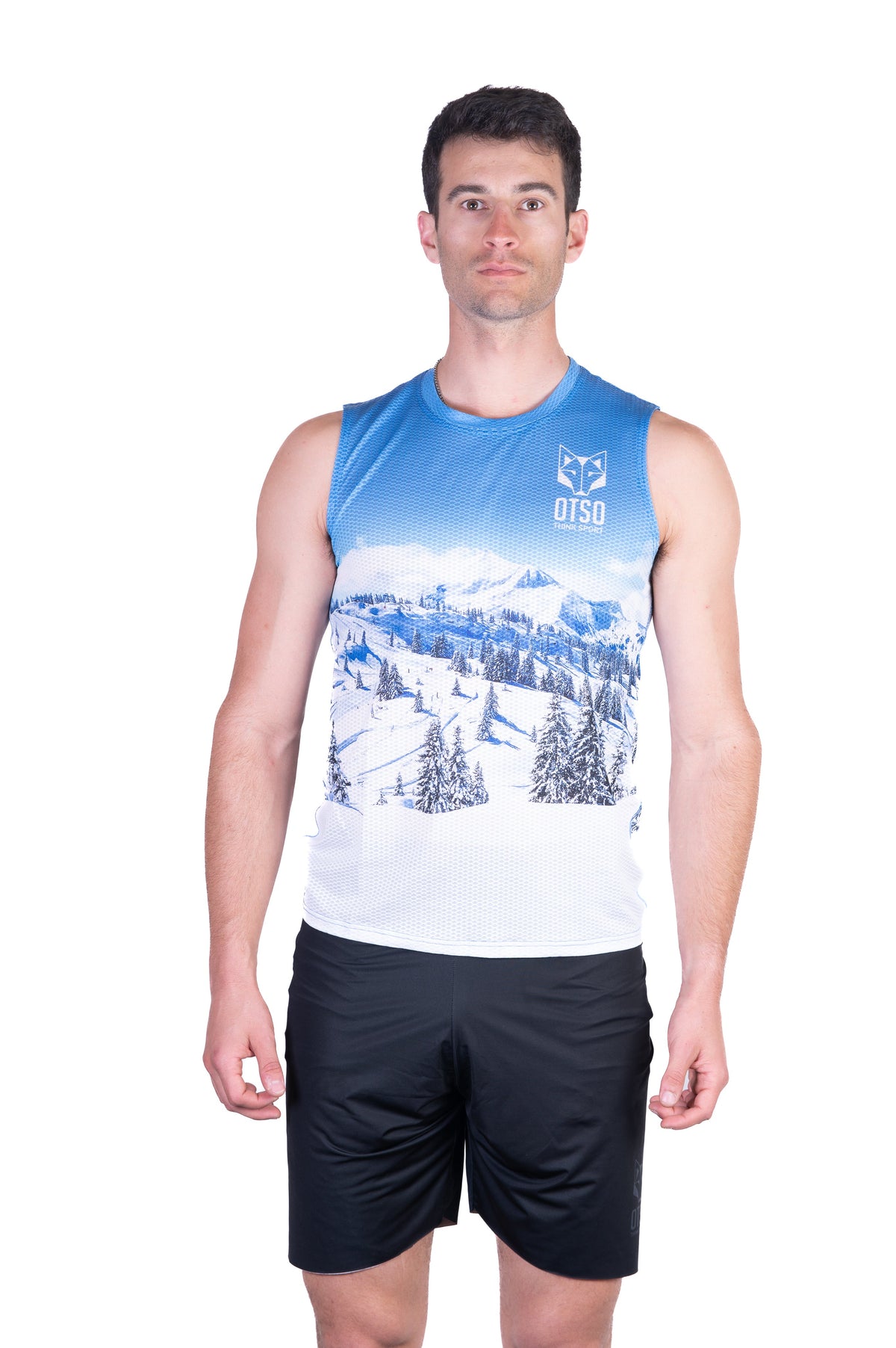 OTSO Herren Lauf-Tanktop - Snow Forest – Produktansicht 3